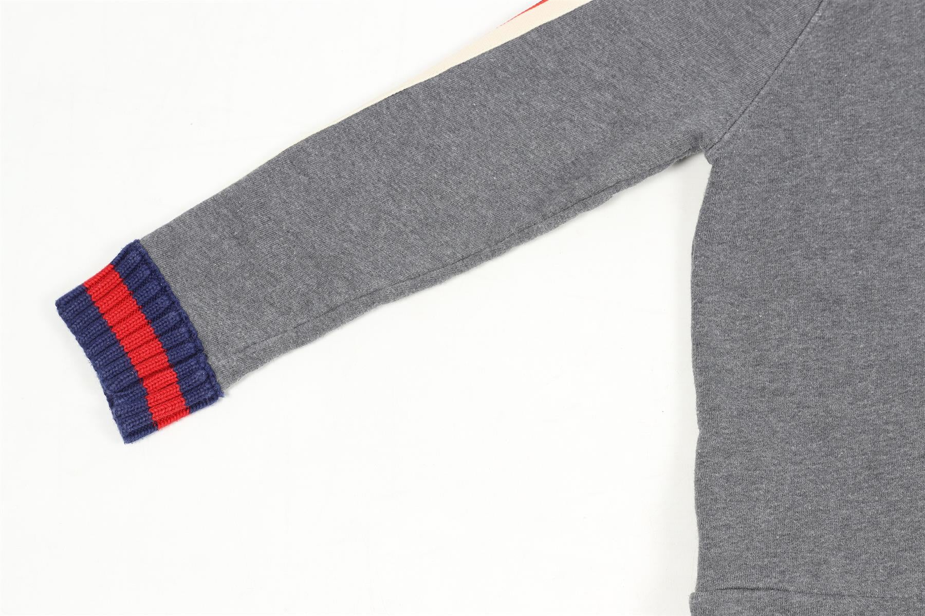 GUCCI GREY, NAVY, CREAM AND RED KIDS BOYS COTTON HOODIE 6 YEARS - Image 5