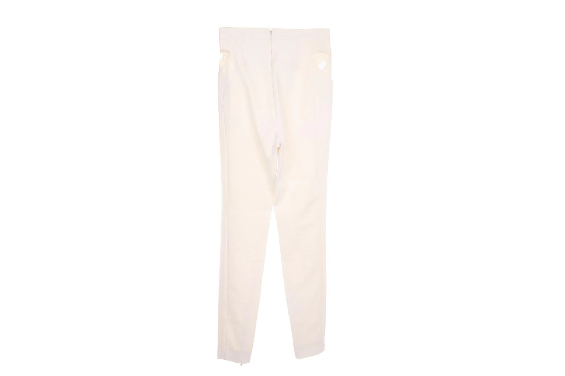GUCCI IVORY VINTAGE COTTON SKINNY PANTS IT 36 UK 4 - Image 4