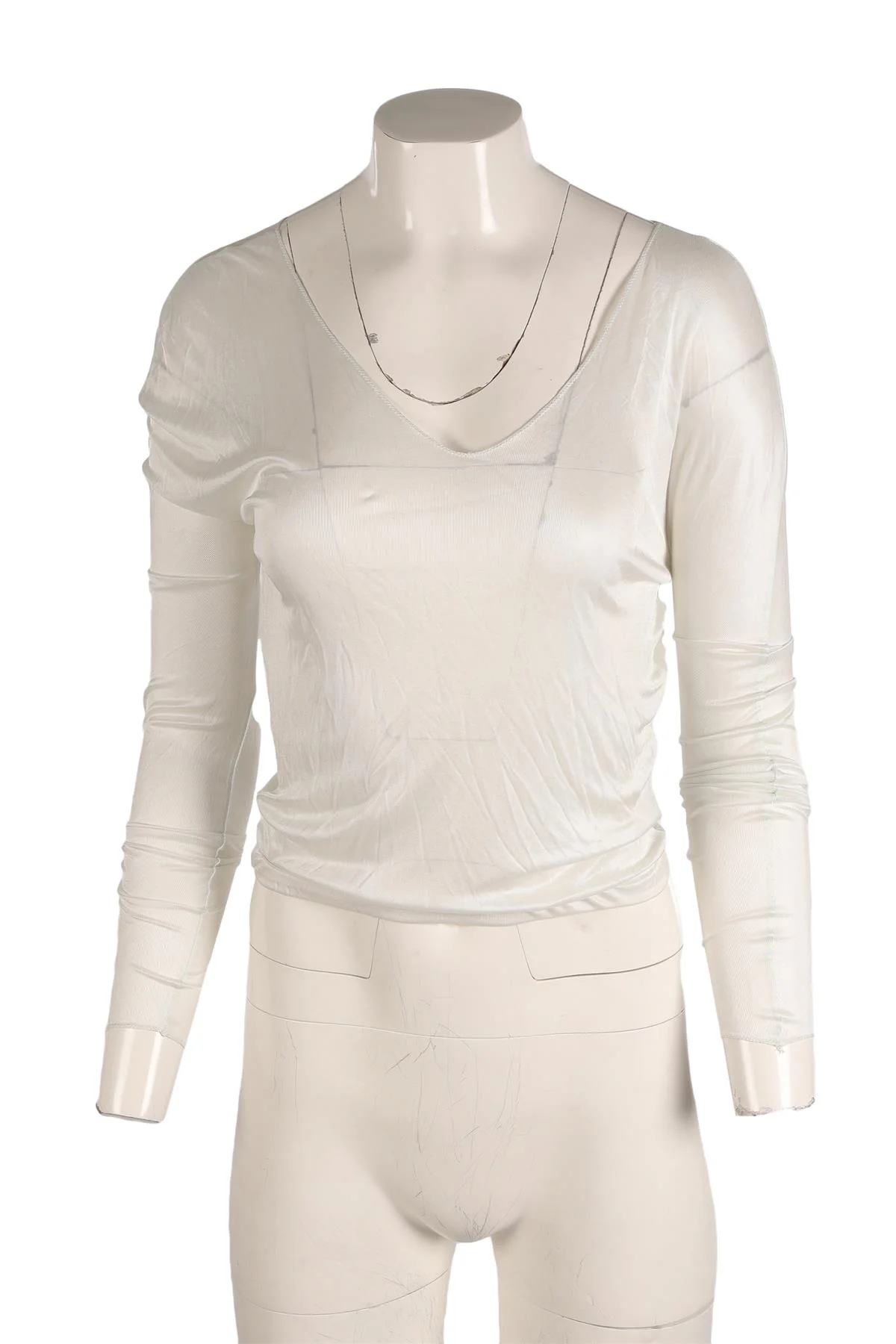 GUCCI IVORY VINTAGE JERSEY TOP XSMALL - Image 2