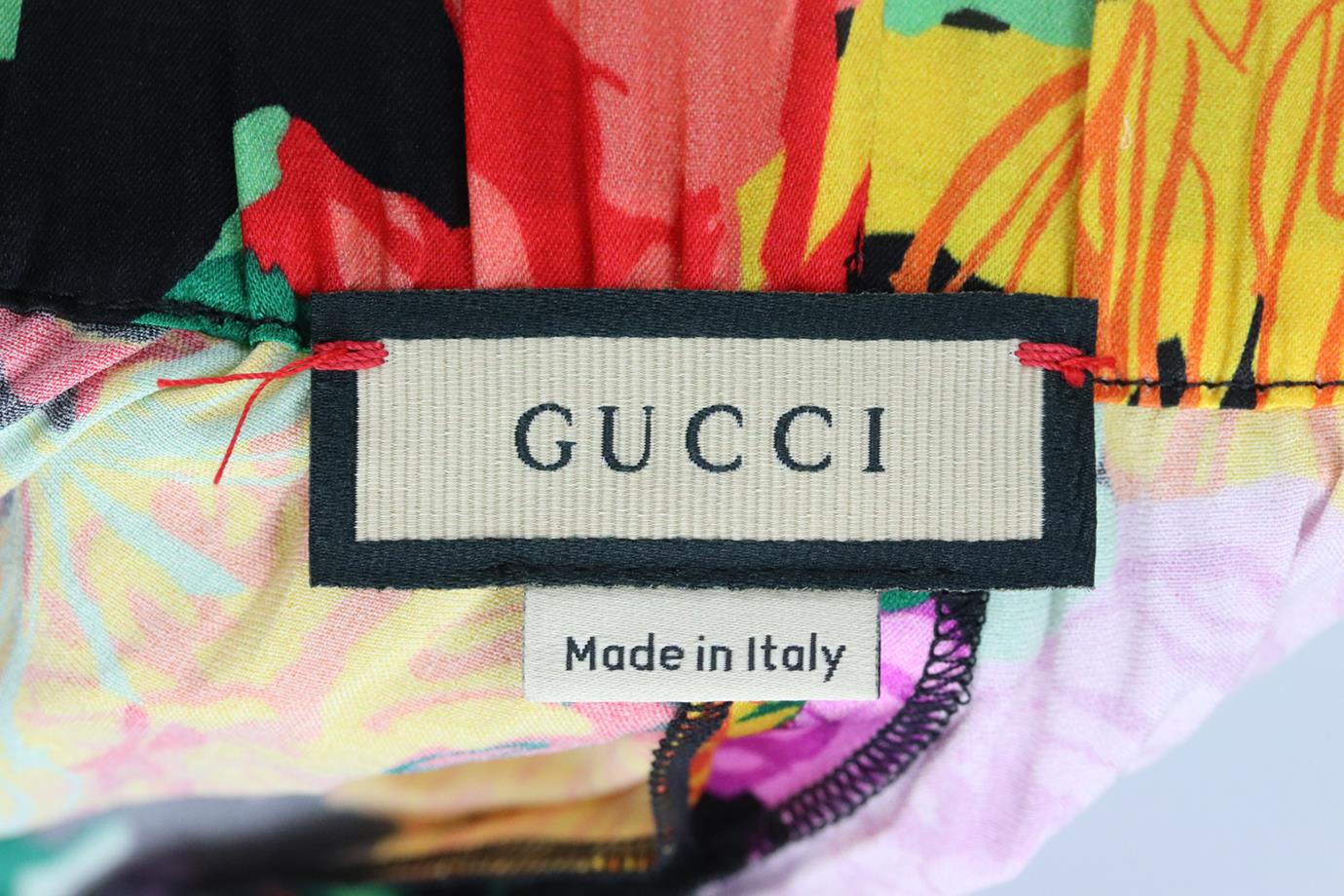 GUCCI + KEN SCOTT FLORAL PRINT SILK SATIN SHORTS SMALL - Image 5
