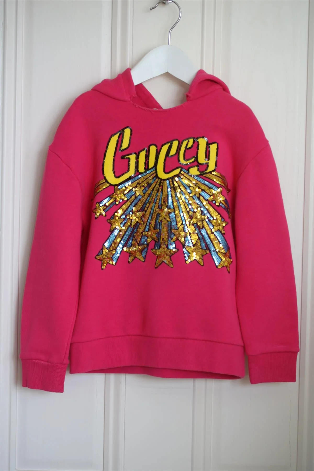 GUCCI KIDS GIRLS SEQUIN LOGO HOODIE 5 YEARS - Image 2