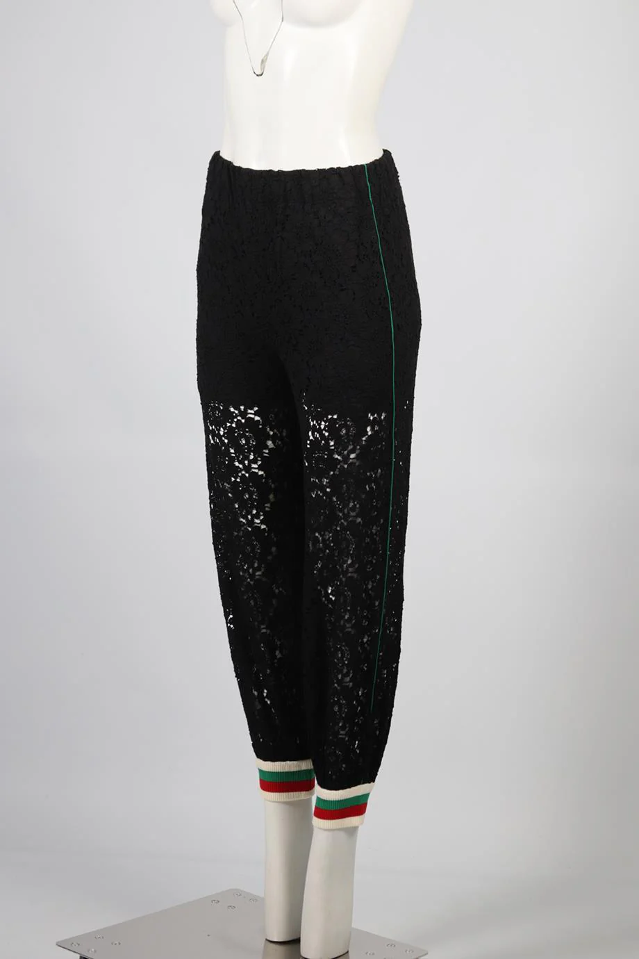 GUCCI LACE AND SILK TRACK PANTS IT 36 UK 4 - Image 3