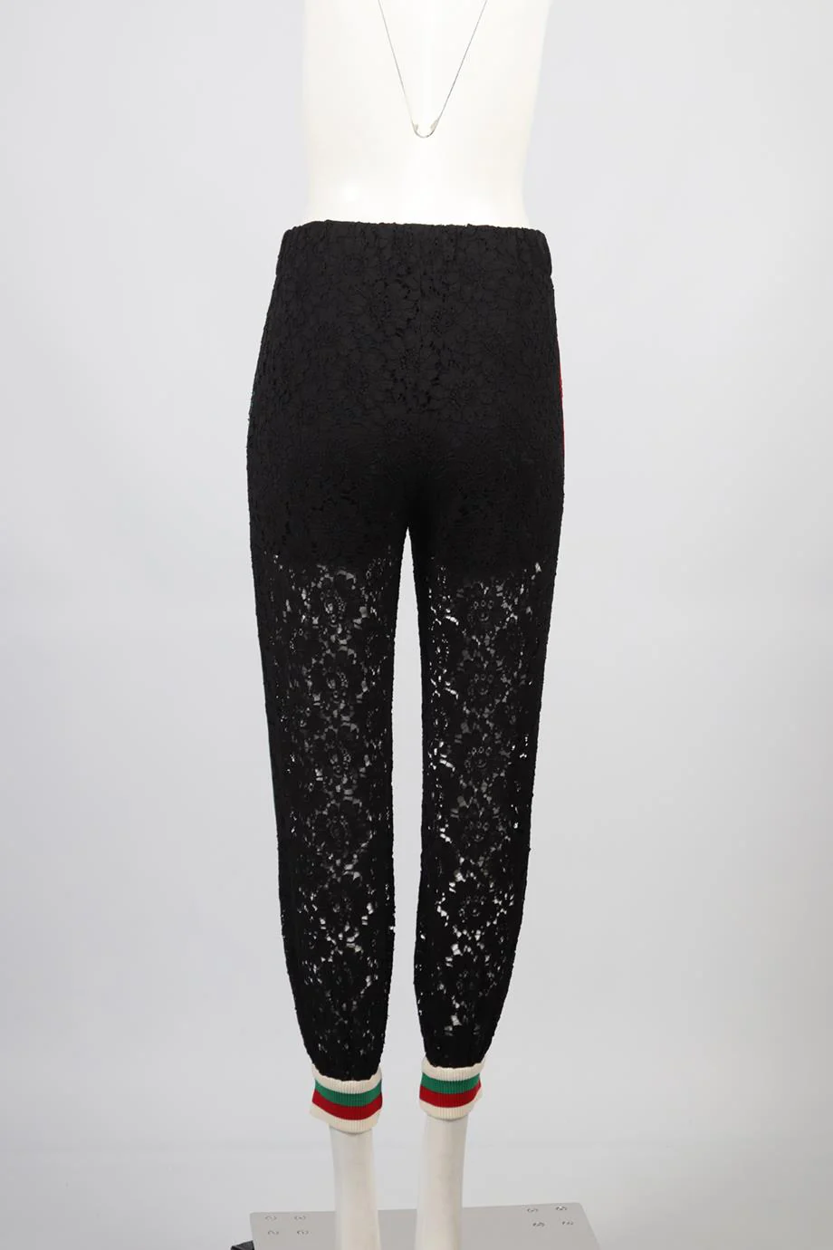 GUCCI LACE AND SILK TRACK PANTS IT 36 UK 4 - Image 4
