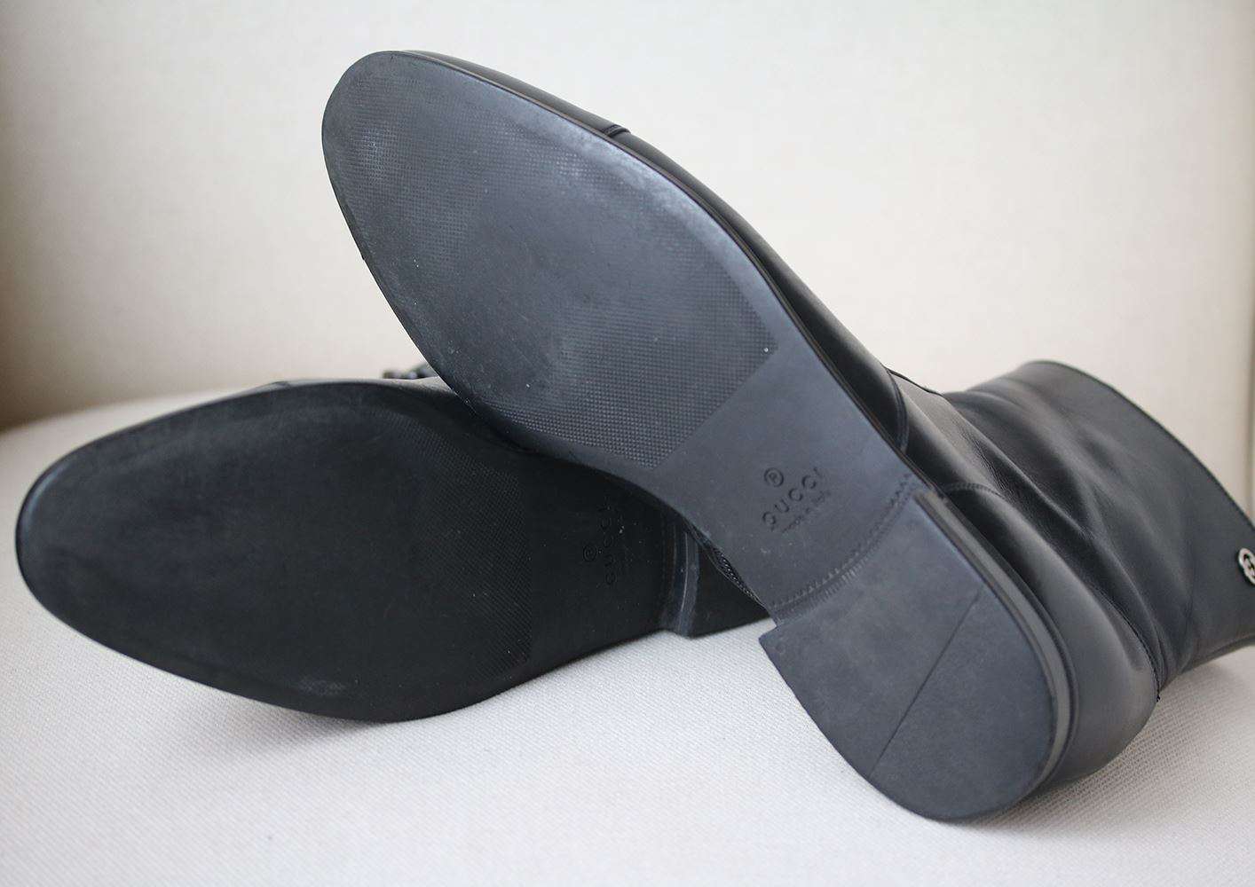 GUCCI LEATHER LOGO BOOTS EU 41.5 UK 7.5 US 8.5 - Image 6