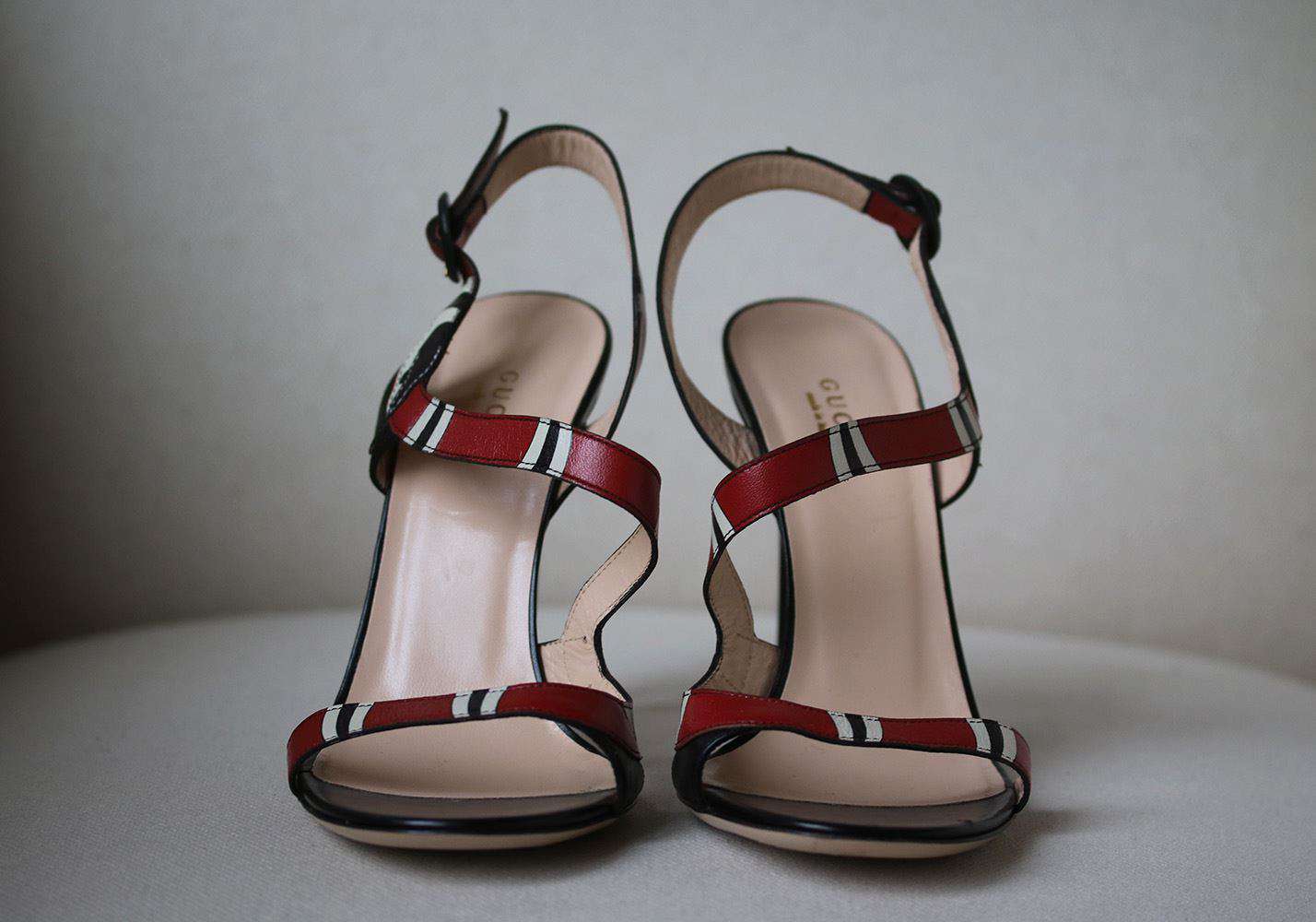 GUCCI LEATHER SNAKE SANDALS EU 37.5 UK 4.5 US 7.5 - Image 3