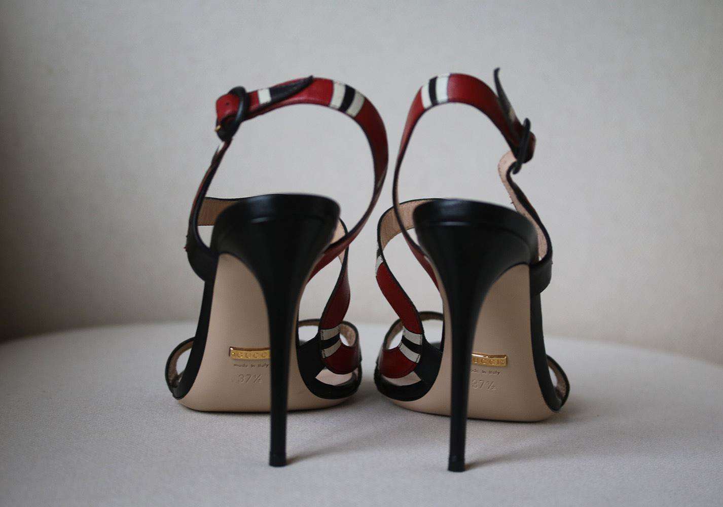 GUCCI LEATHER SNAKE SANDALS EU 37.5 UK 4.5 US 7.5 - Image 4
