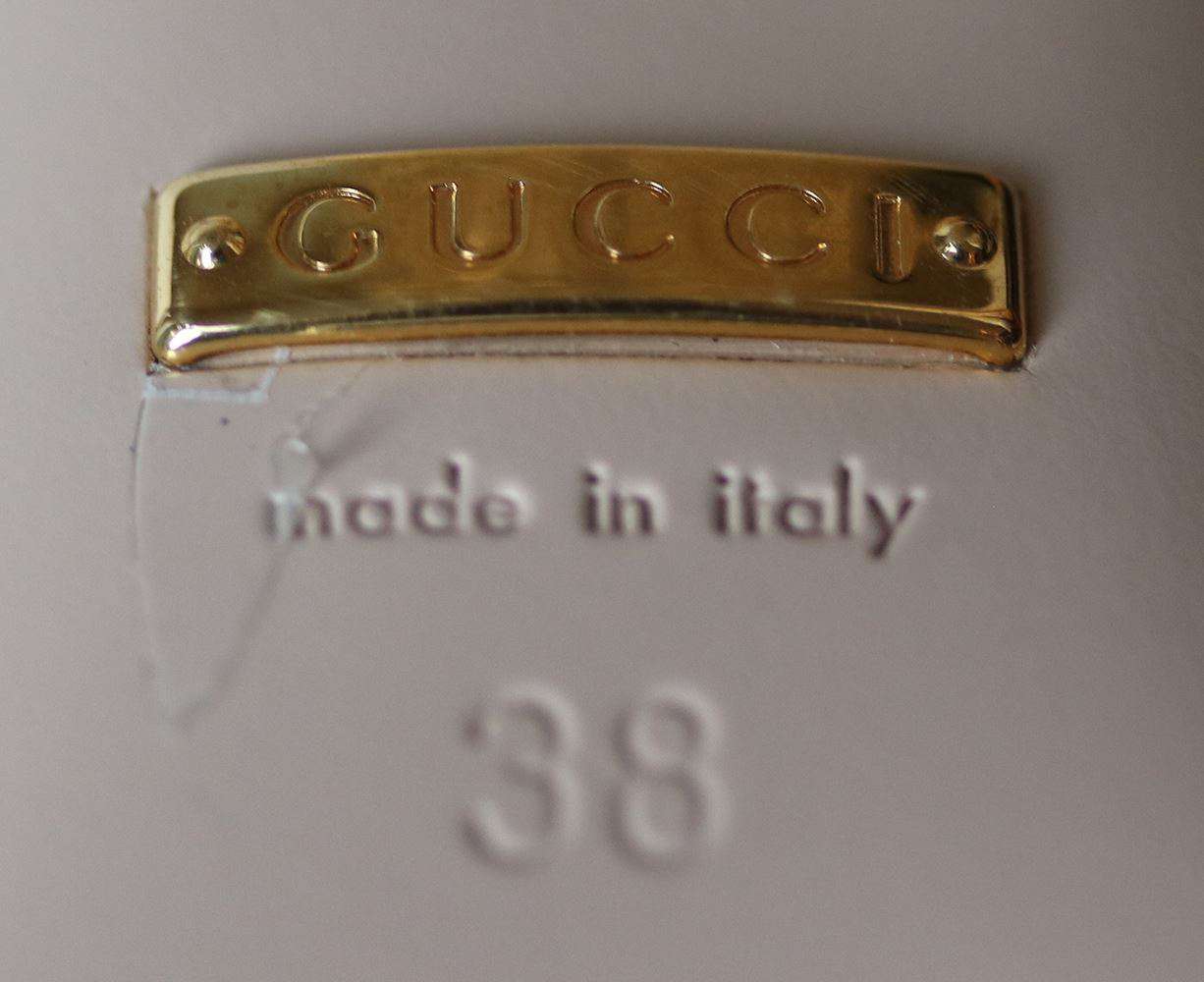 GUCCI MARMONT FRINGED LOGO METALLIC CRACKED LEATHER PUMPS EU 38 UK 5 US 8 - Image 7