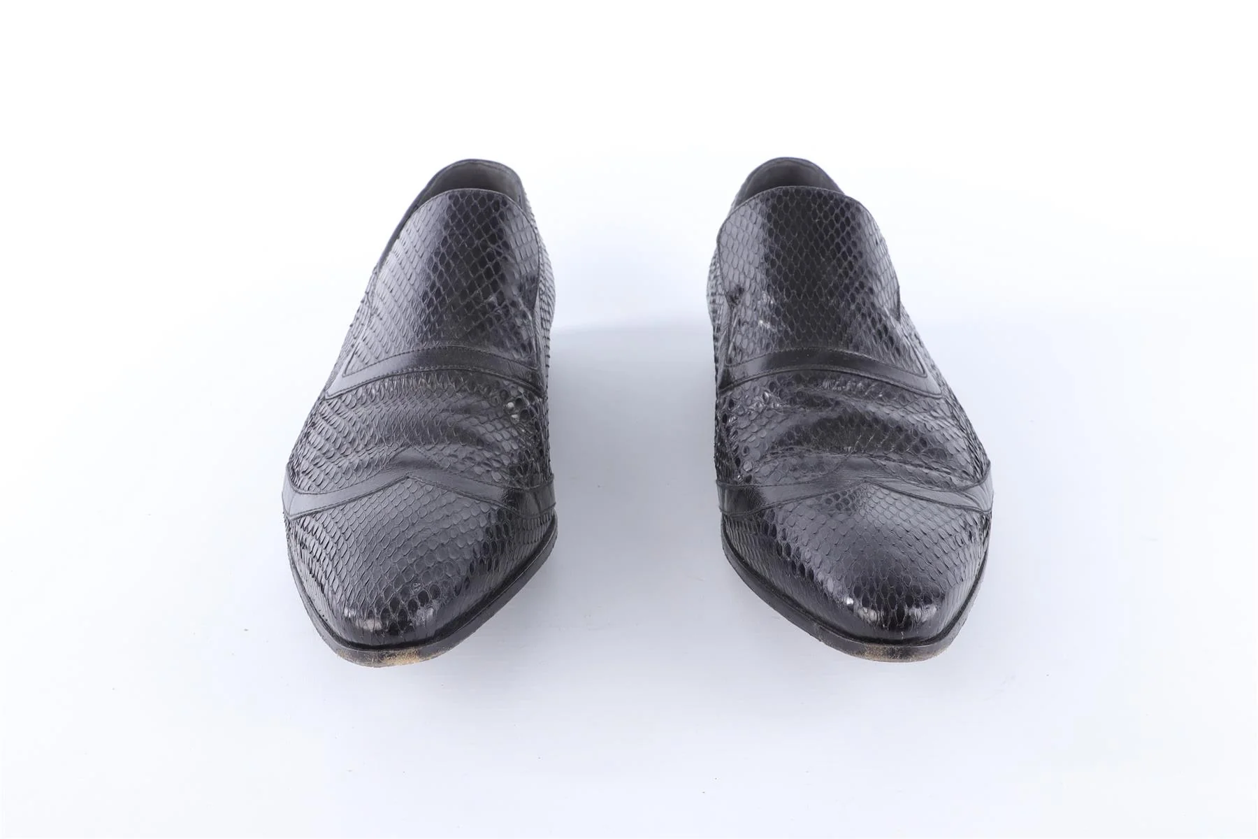 GUCCI MEN'S BLACK SNAKESKIN LOAFERS EU 43 UK 9 US 10 - Image 3