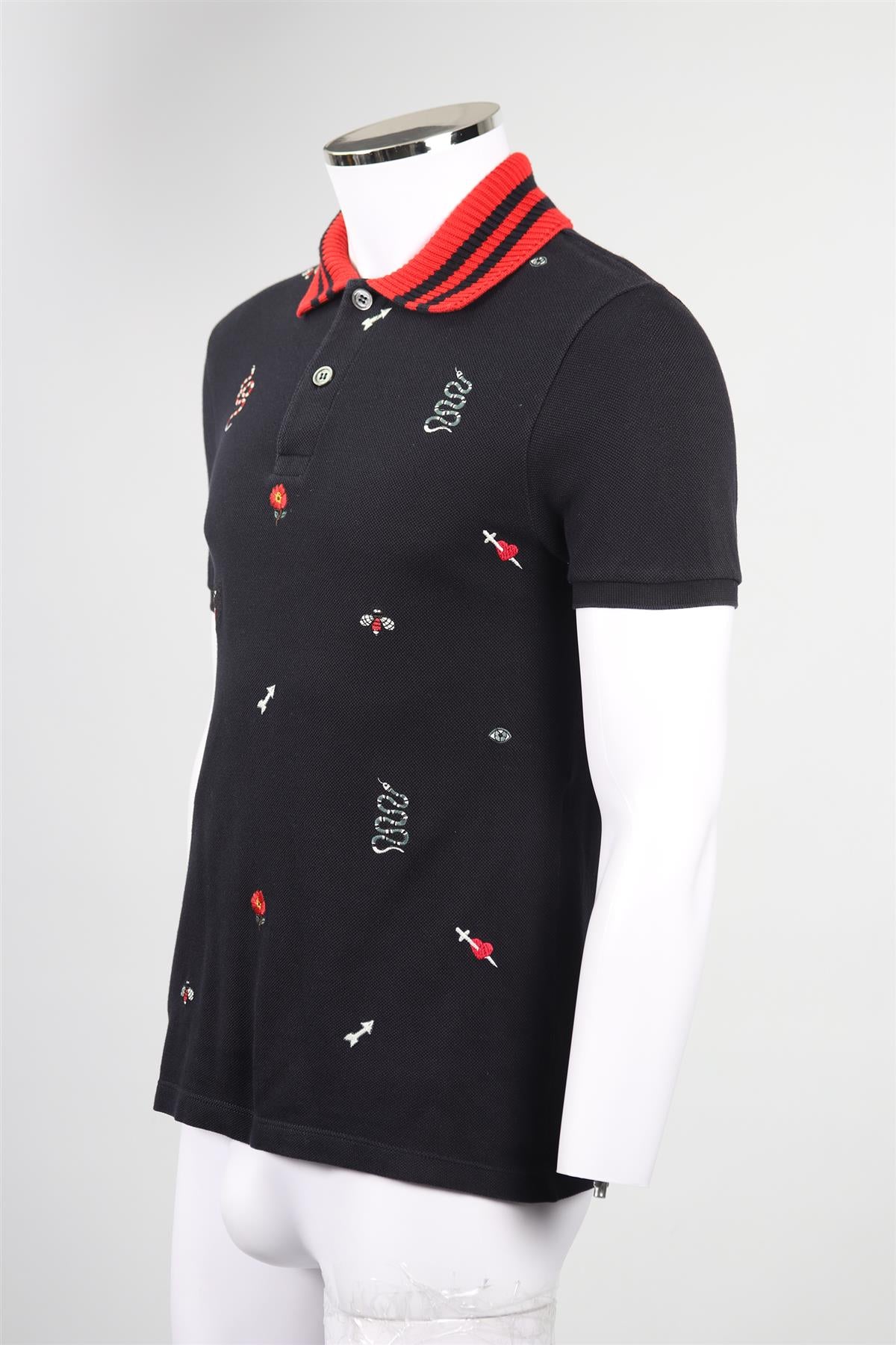 GUCCI MEN'S COTTON POLO SHIRT MEDIUM - Image 3