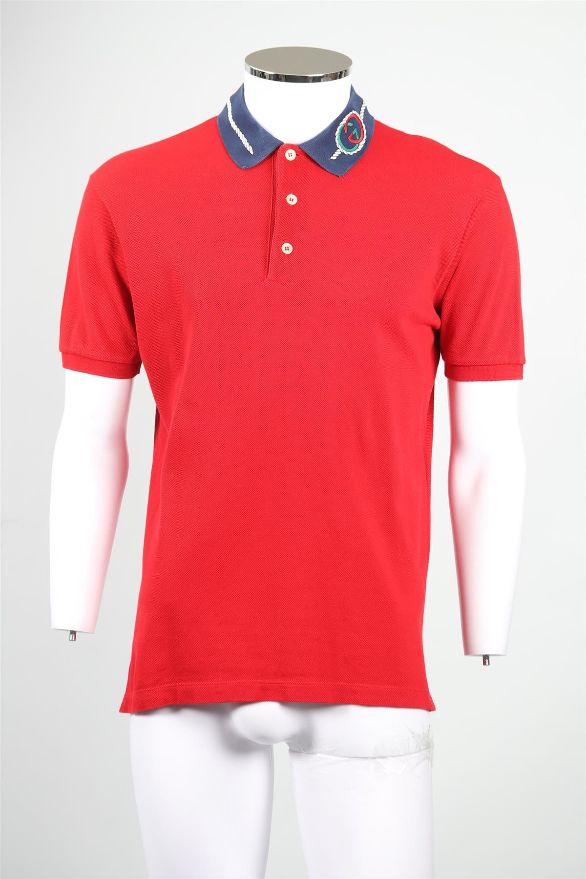 GUCCI MEN'S COTTON POLO SHIRT MEDIUM - Image 2