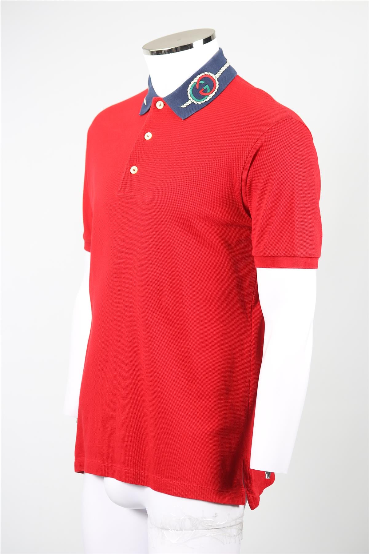 GUCCI MEN'S COTTON POLO SHIRT MEDIUM - Image 3