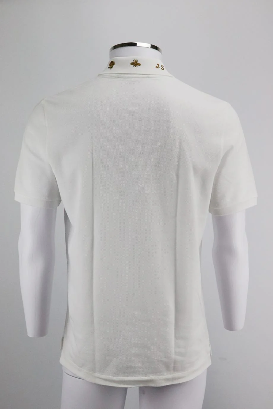 GUCCI MEN'S EMBROIDERED COTTON PIQUÉ POLO SHIRT LARGE - Image 3
