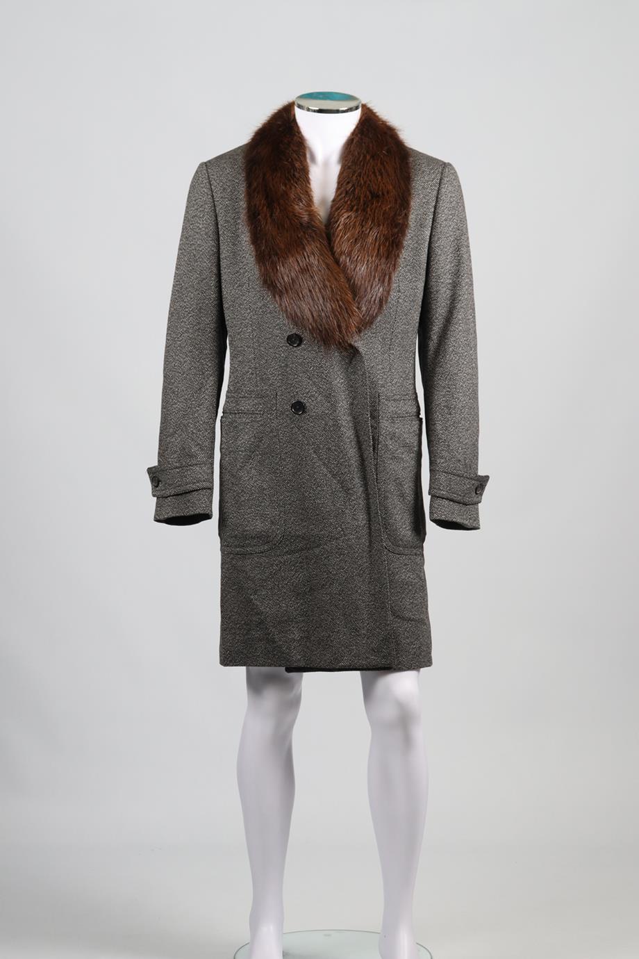 GUCCI MEN'S FUR AND WOOL BLEND COAT IT 48 UK/US CHEST 38 - Image 2