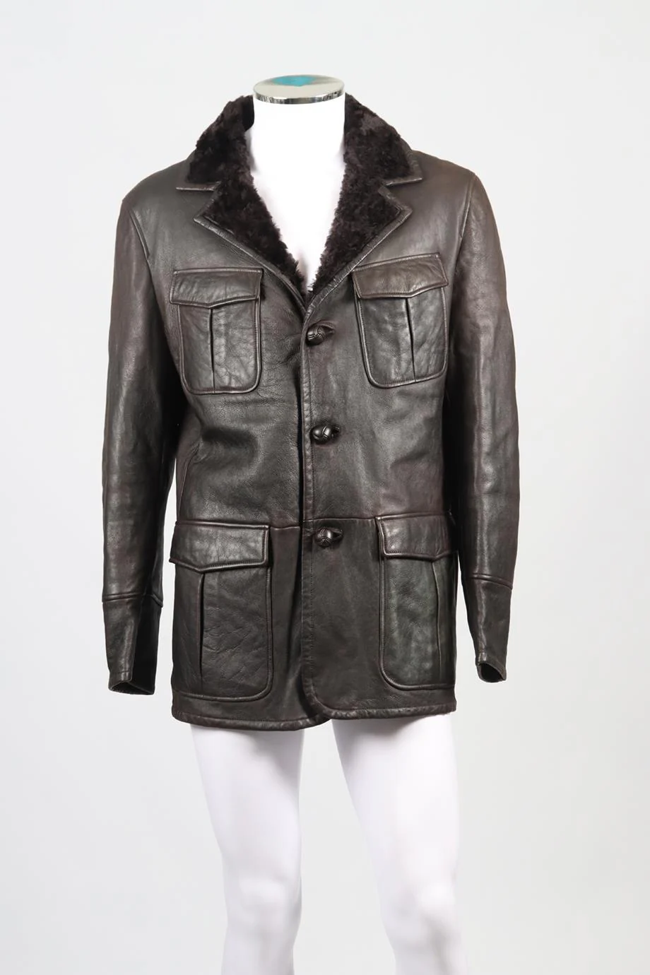 GUCCI MEN'S SHEARLING AND LEATHER COAT IT 54 UK/US CHEST 44 - Image 2