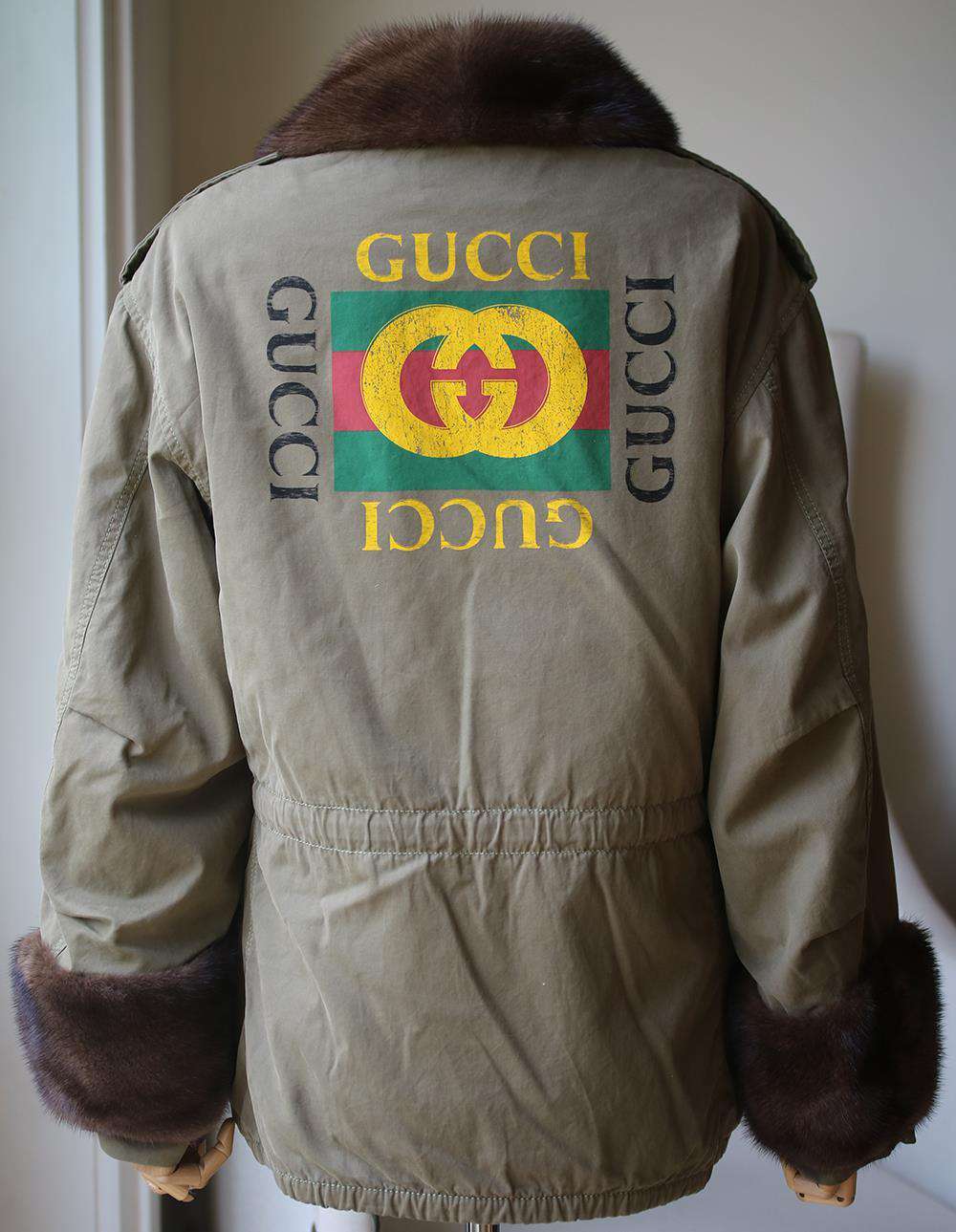 GUCCI MINK FUR TRIM COTTON PARKA JACKET IT 42 UK 10 - Image 4