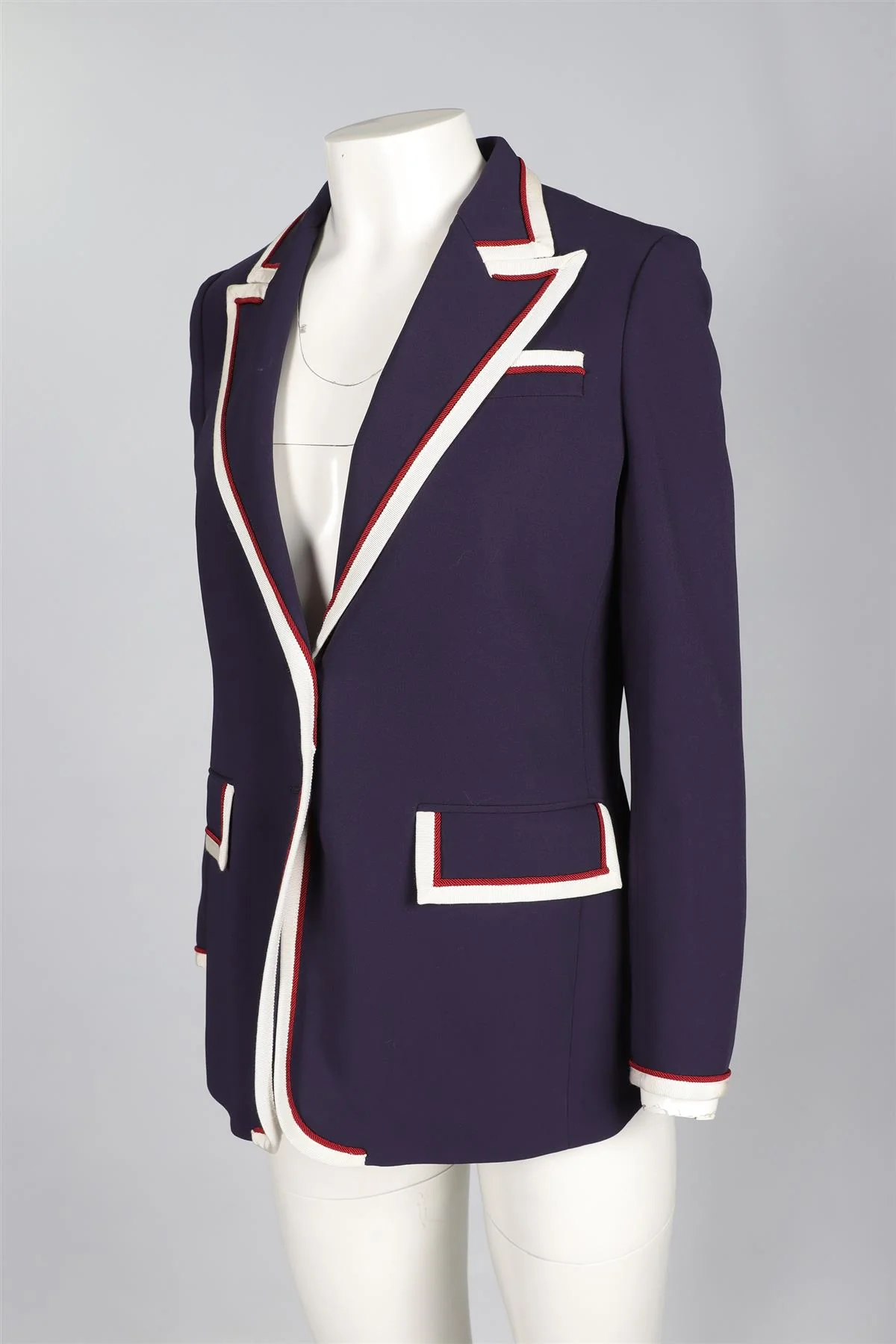 GUCCI NAVY COTTON BLAZER IT 42 UK 10 - Image 3