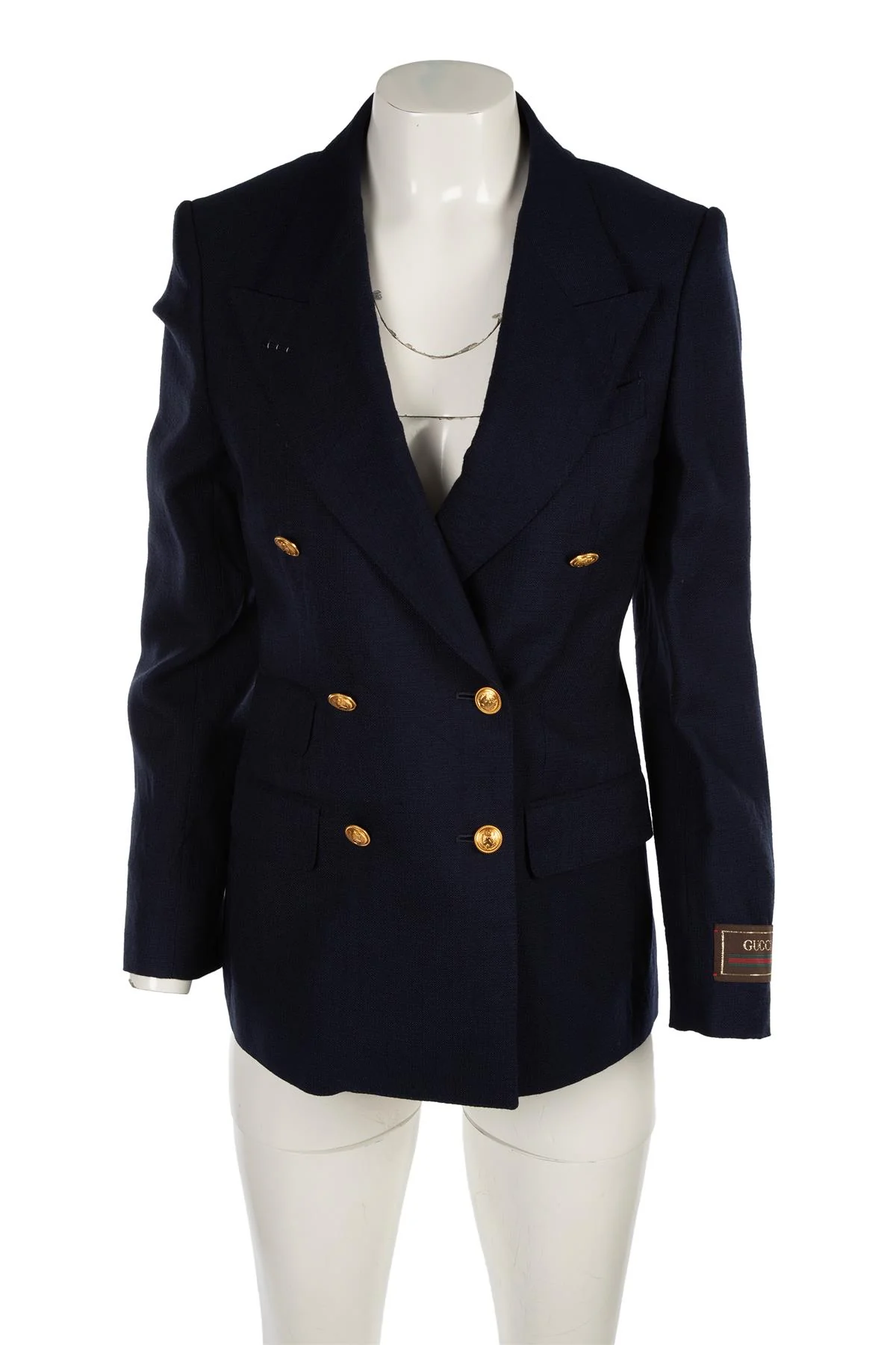 GUCCI NAVY WOVEN BLAZER IT 38 UK 6 - Image 2