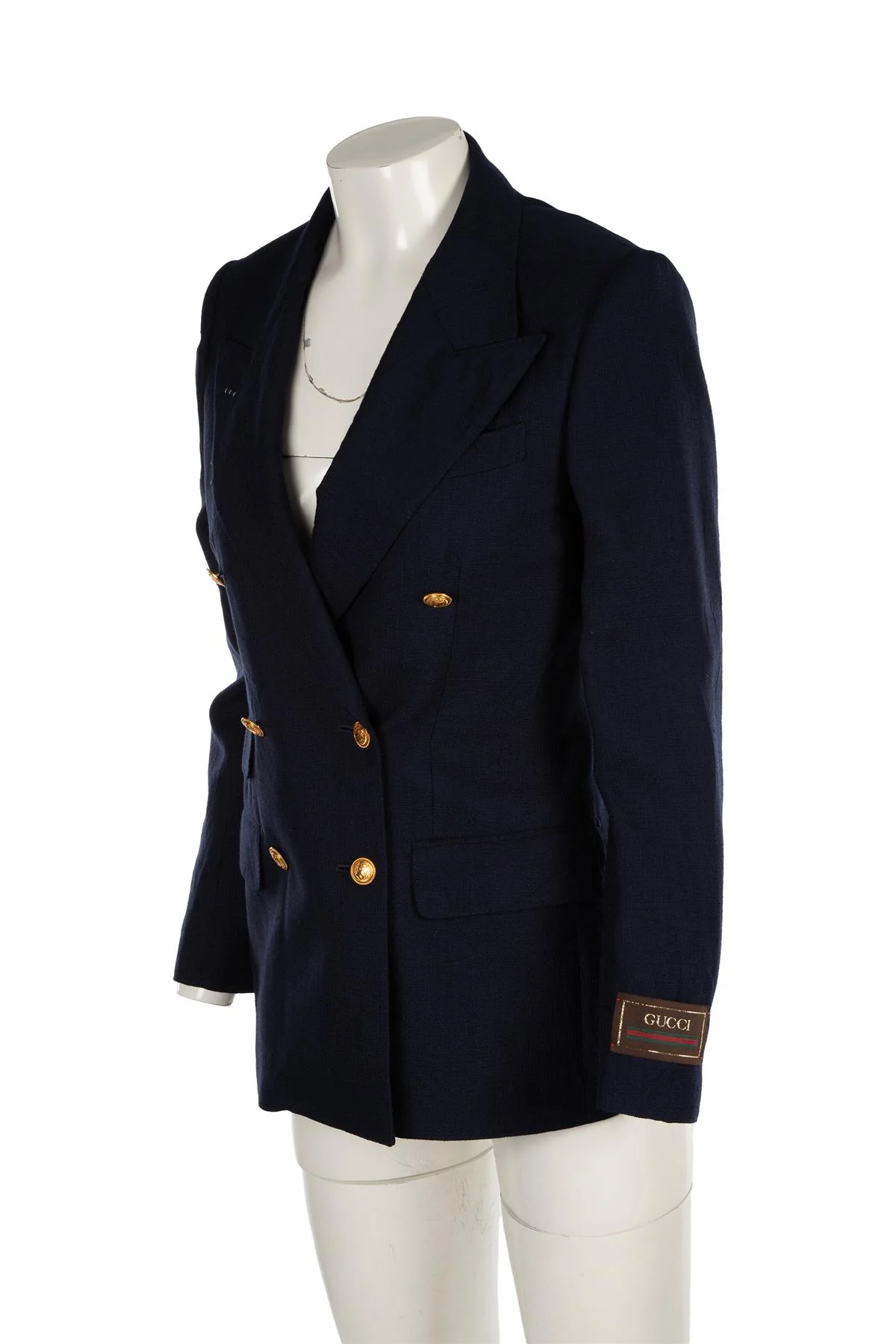 GUCCI NAVY WOVEN BLAZER IT 38 UK 6 - Image 3