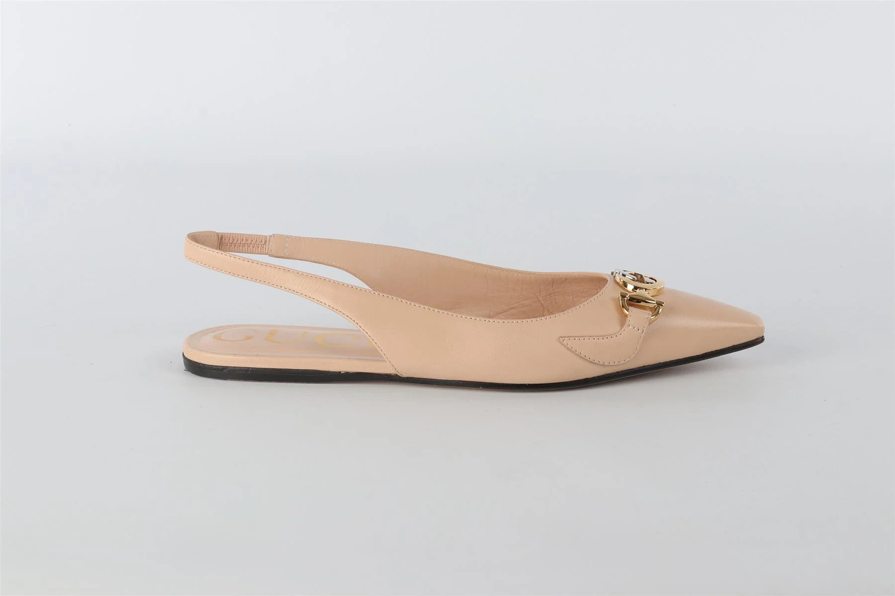 GUCCI NUDE GG LEATHER SLINGBACK FLATS EU 36 UK 3 US 6 - Image 2