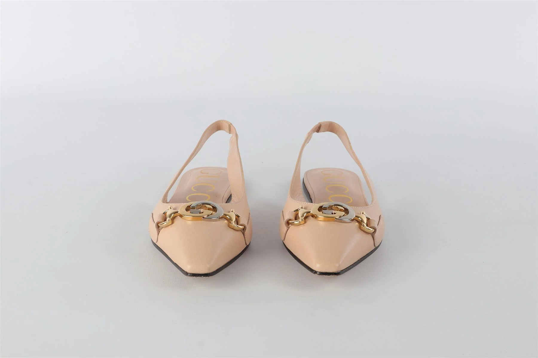 GUCCI NUDE GG LEATHER SLINGBACK FLATS EU 36 UK 3 US 6 - Image 3