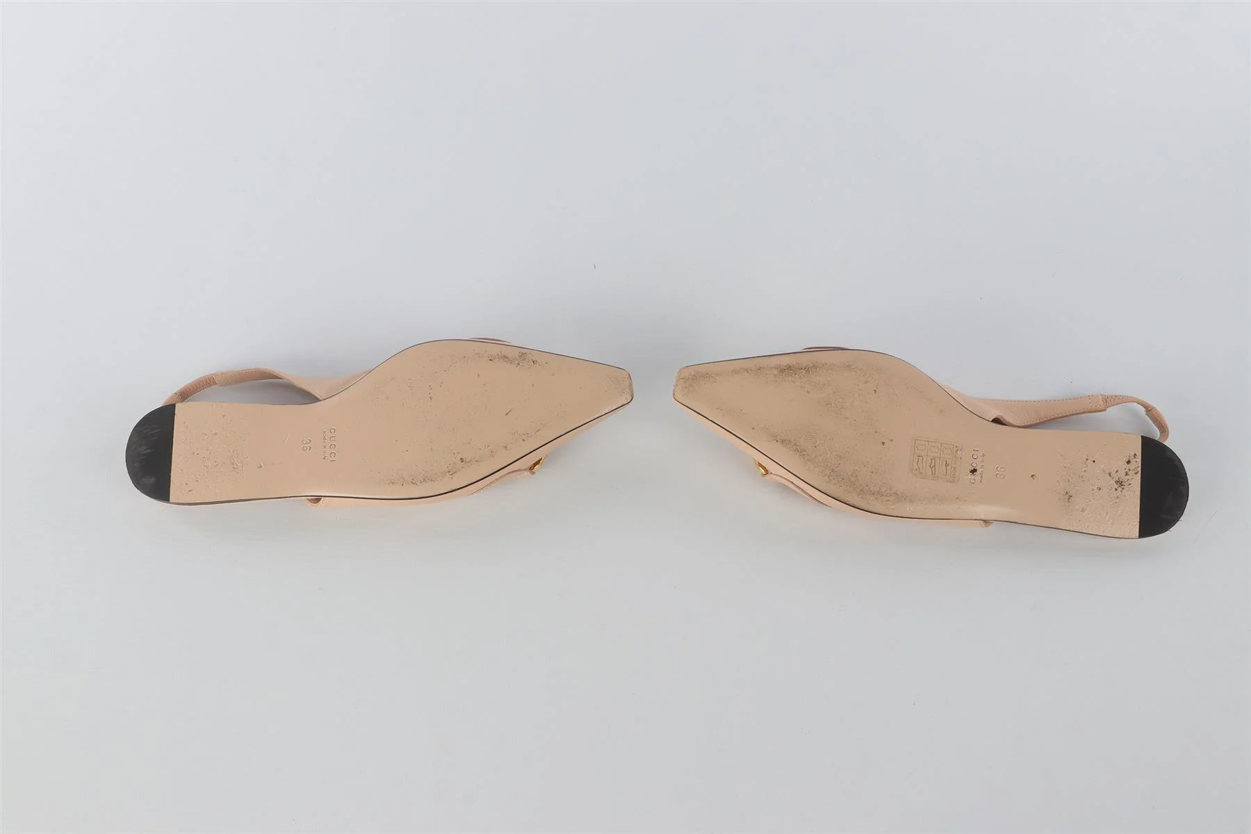 GUCCI NUDE GG LEATHER SLINGBACK FLATS EU 36 UK 3 US 6 - Image 6