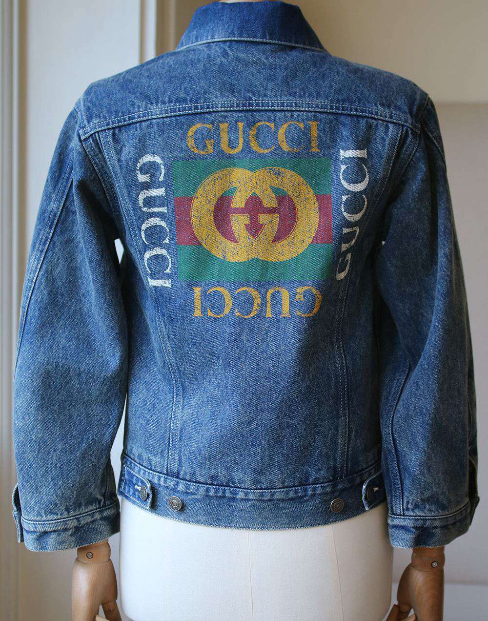 GUCCI OVERSIZED EMBELLISHED APPLIQUÉD DENIM JACKET IT 38 UK 6 - Image 5