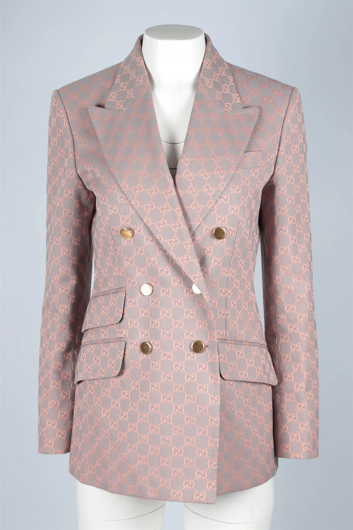 GUCCI PINK GG COTTON BLAZER IT 42 UK 10 - Image 2