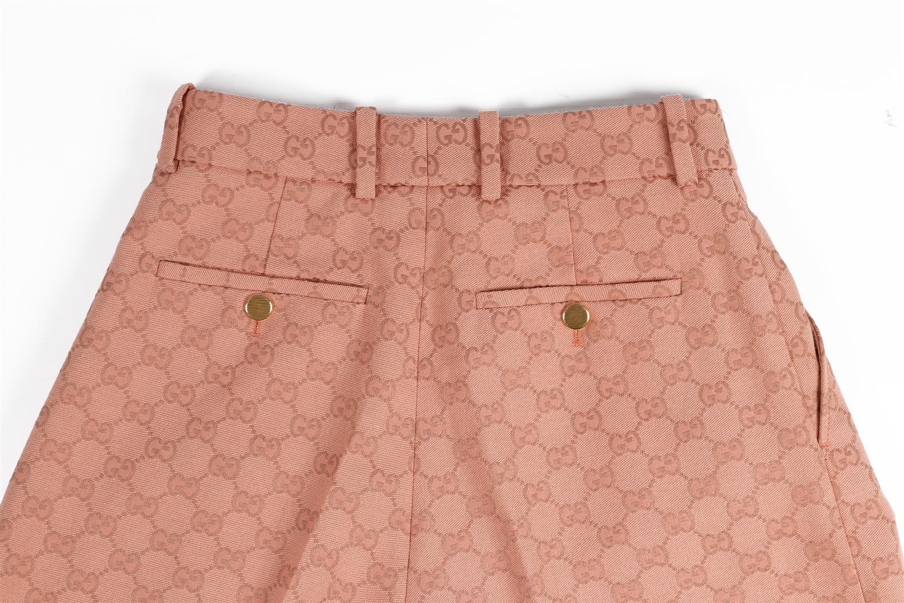 GUCCI PINK GG COTTON WIDE LEG PANTS IT 36 UK 4 - Image 5