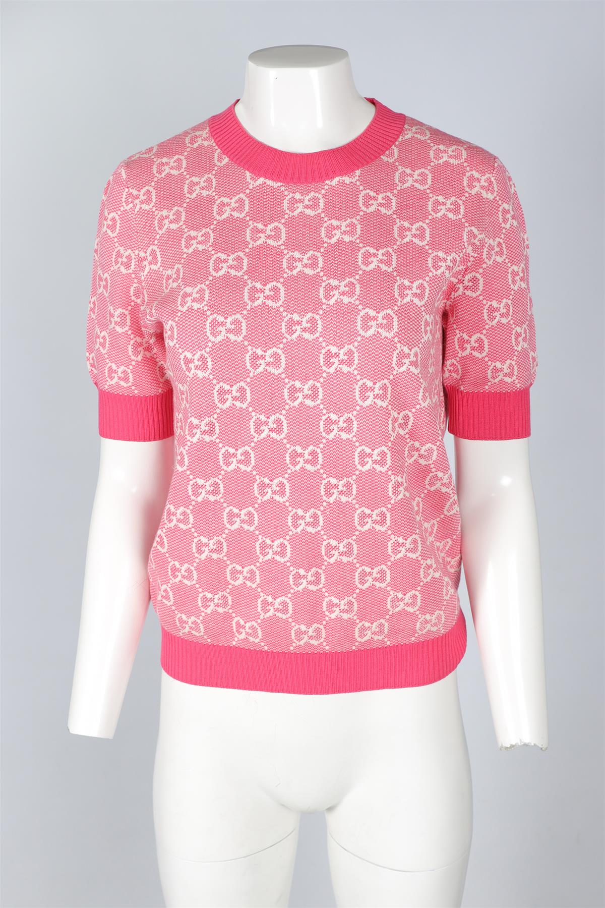 GUCCI PINK GG WOOL SWEATER LARGE - Image 2