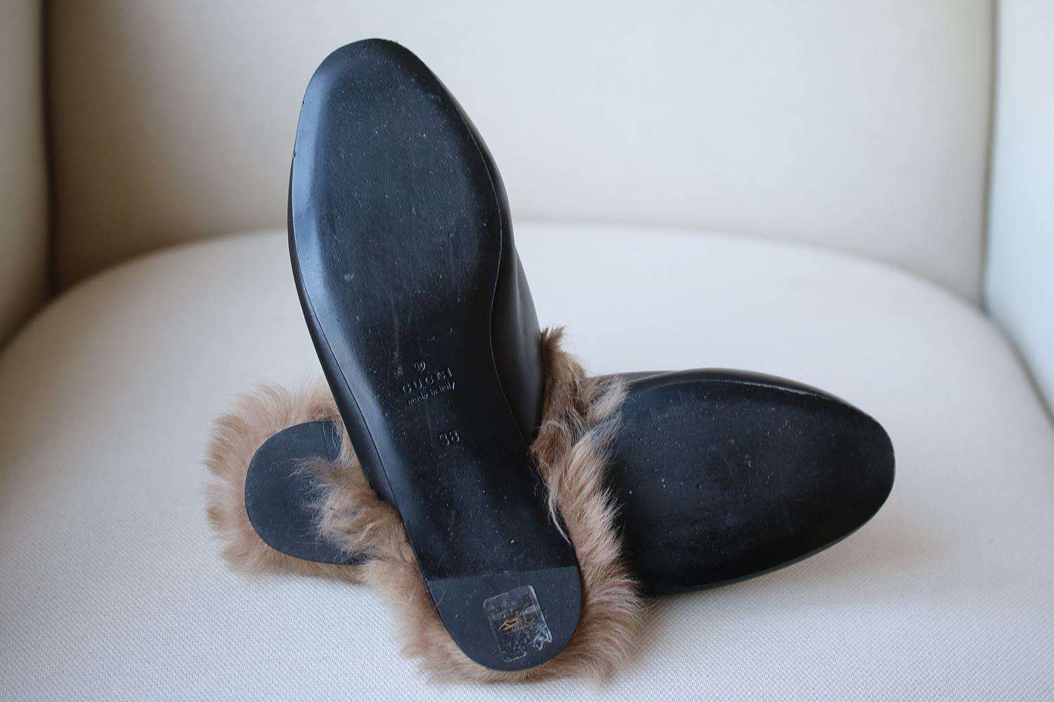 GUCCI PRINCETOWN APPLIQUÉD EMBELLISHED LEATHER SLIPPERS EU 38 UK 5 US 8 - Image 9