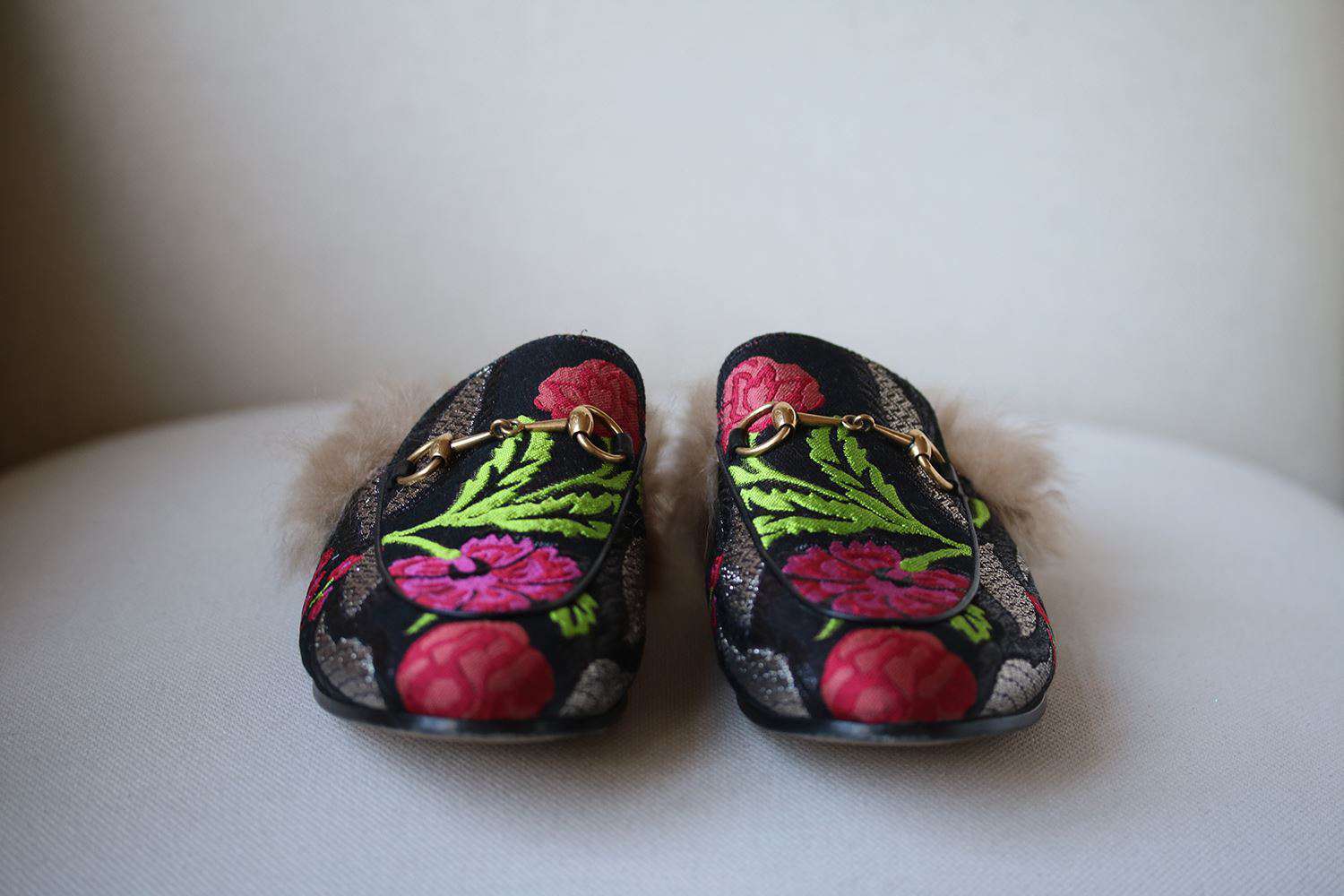 GUCCI PRINCETOWN FLORAL BROCADE SLIPPERS EU 38 UK 5 US 8 - Image 2