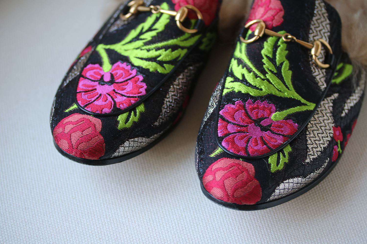 GUCCI PRINCETOWN FLORAL BROCADE SLIPPERS EU 38 UK 5 US 8 - Image 3