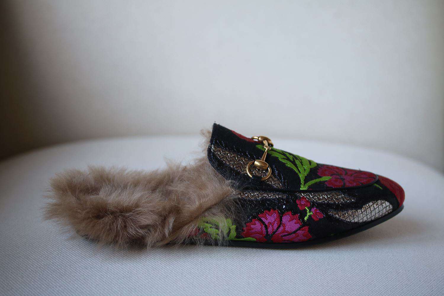 GUCCI PRINCETOWN FLORAL BROCADE SLIPPERS EU 38 UK 5 US 8 - Image 4