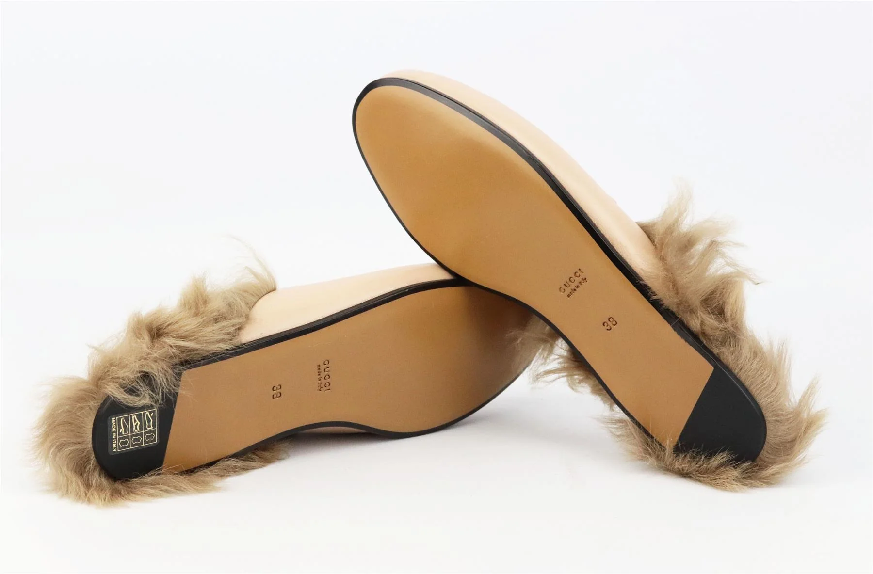 GUCCI PRINCETOWN SHEARLING LINED LEATHER SLIPPERS EU 38 UK 5 US 8 - Image 6