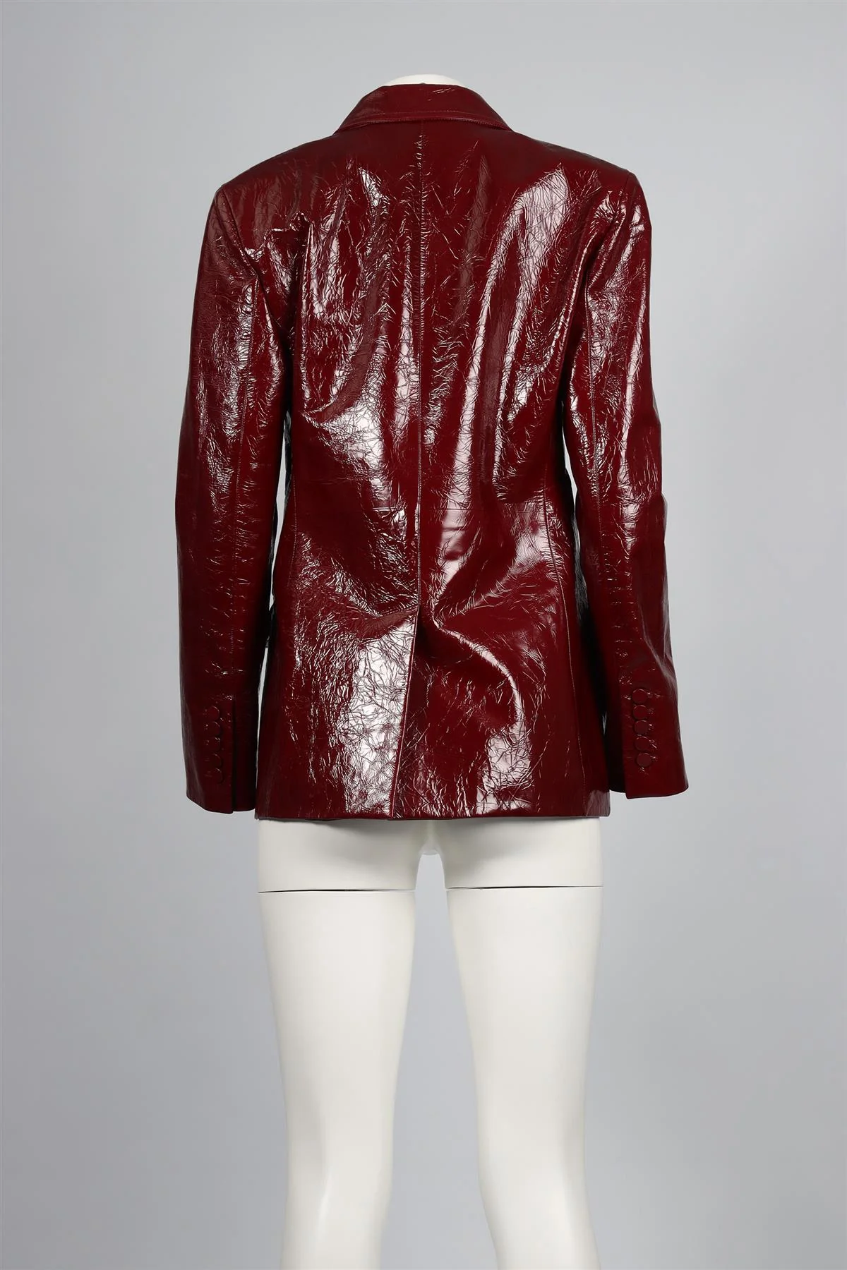 GUCCI RED 2024 PATENT LEATHER BLAZER IT 44 UK 12 - Image 4