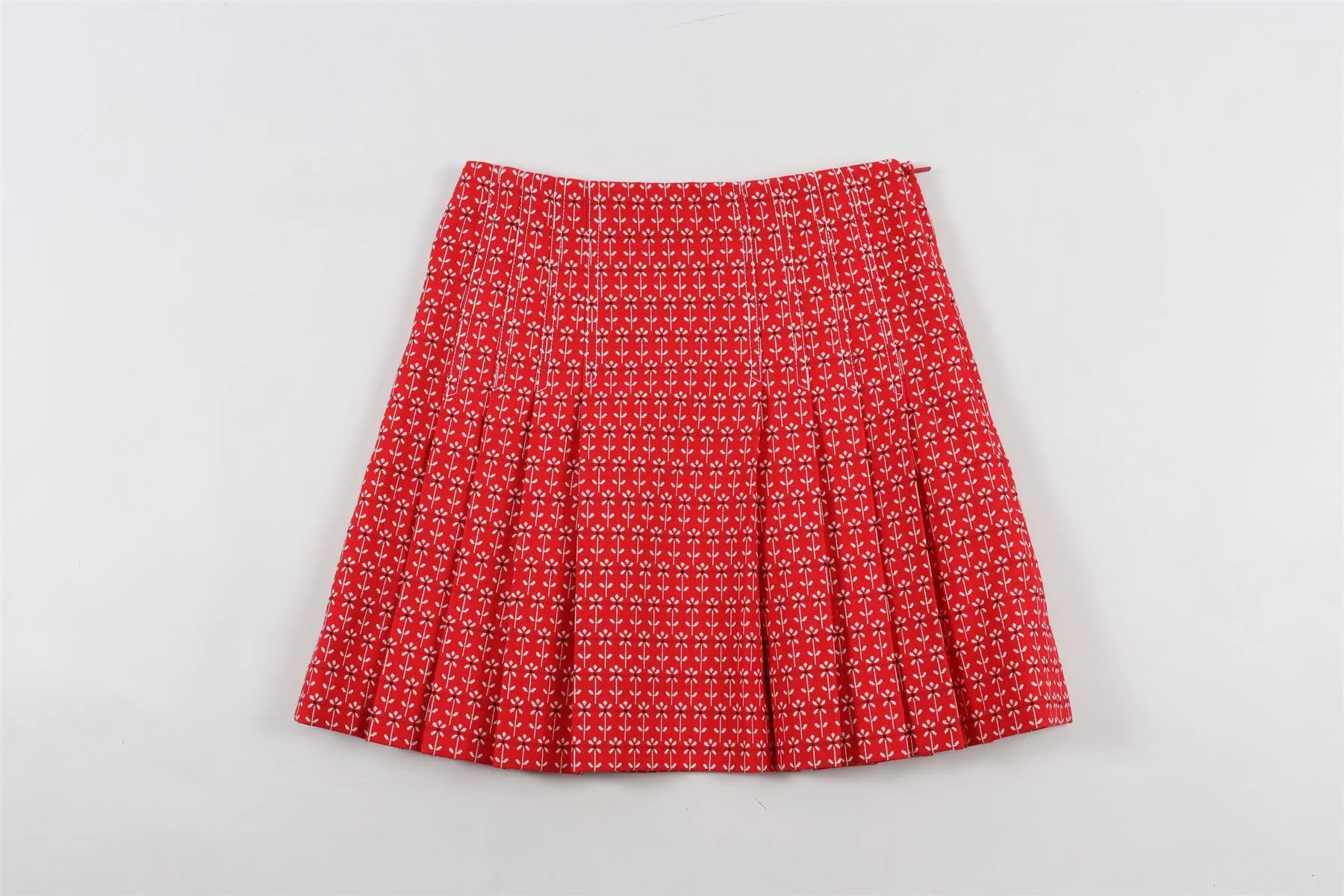 GUCCI RED COTTON MINI SKIRT IT 38 UK 6 - Image 2