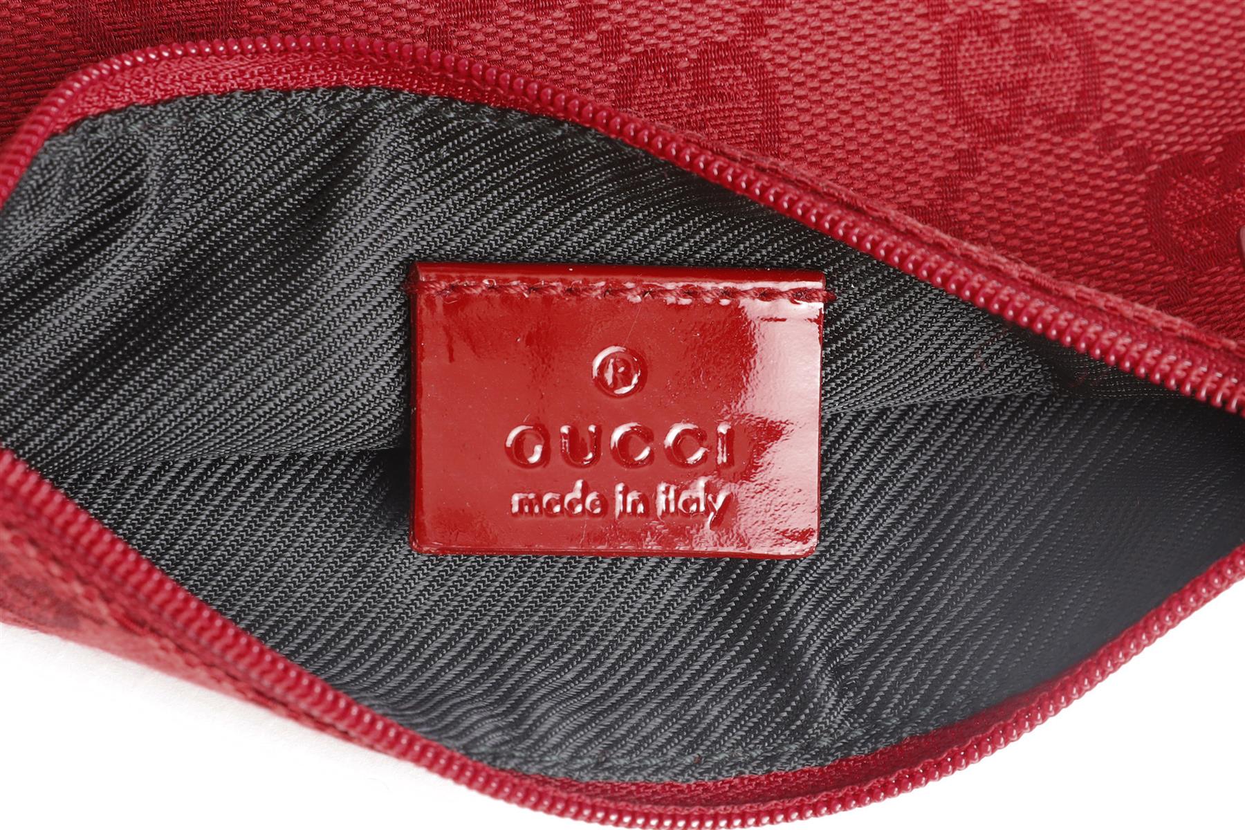 GUCCI RED GG CANVAS AND PVC 2 IN 1 COSMETIC POUCH - Image 11