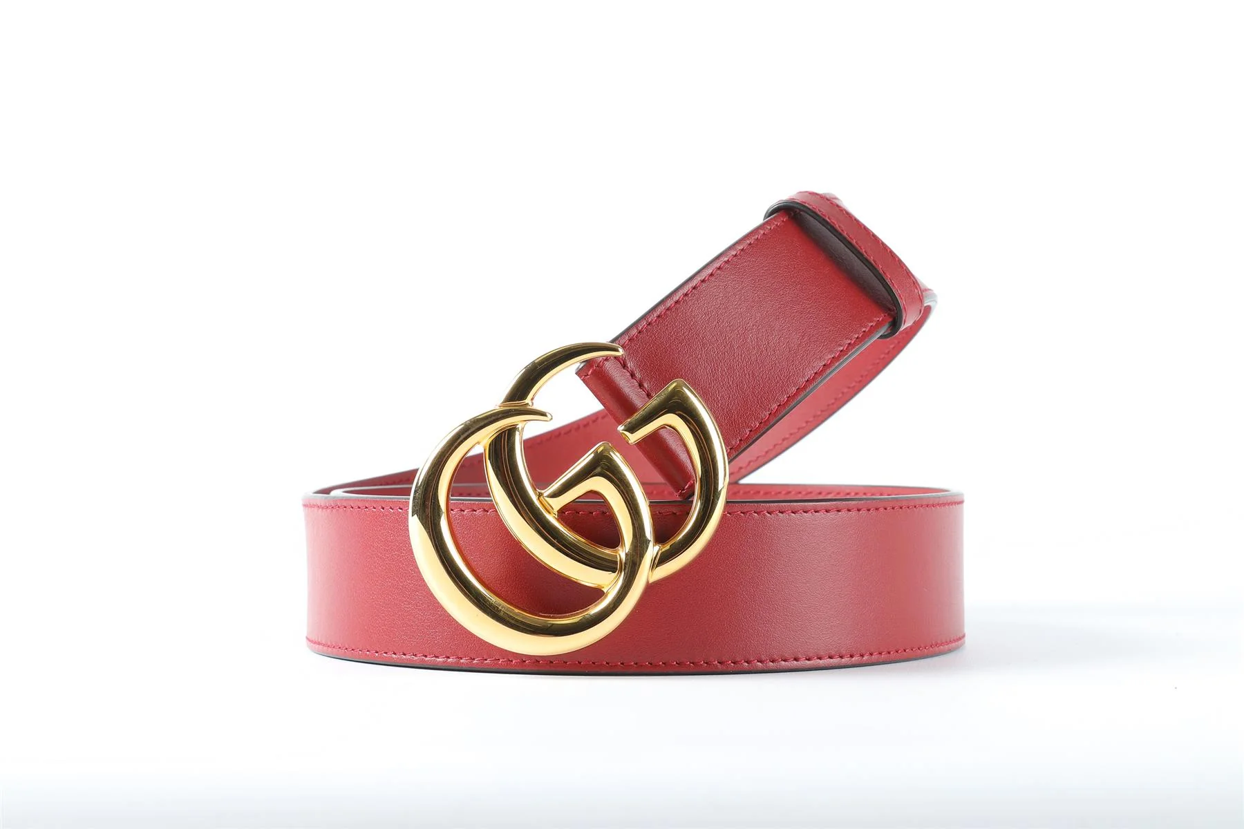 GUCCI RED GG LEATHER BELT 90 CM - Image 2