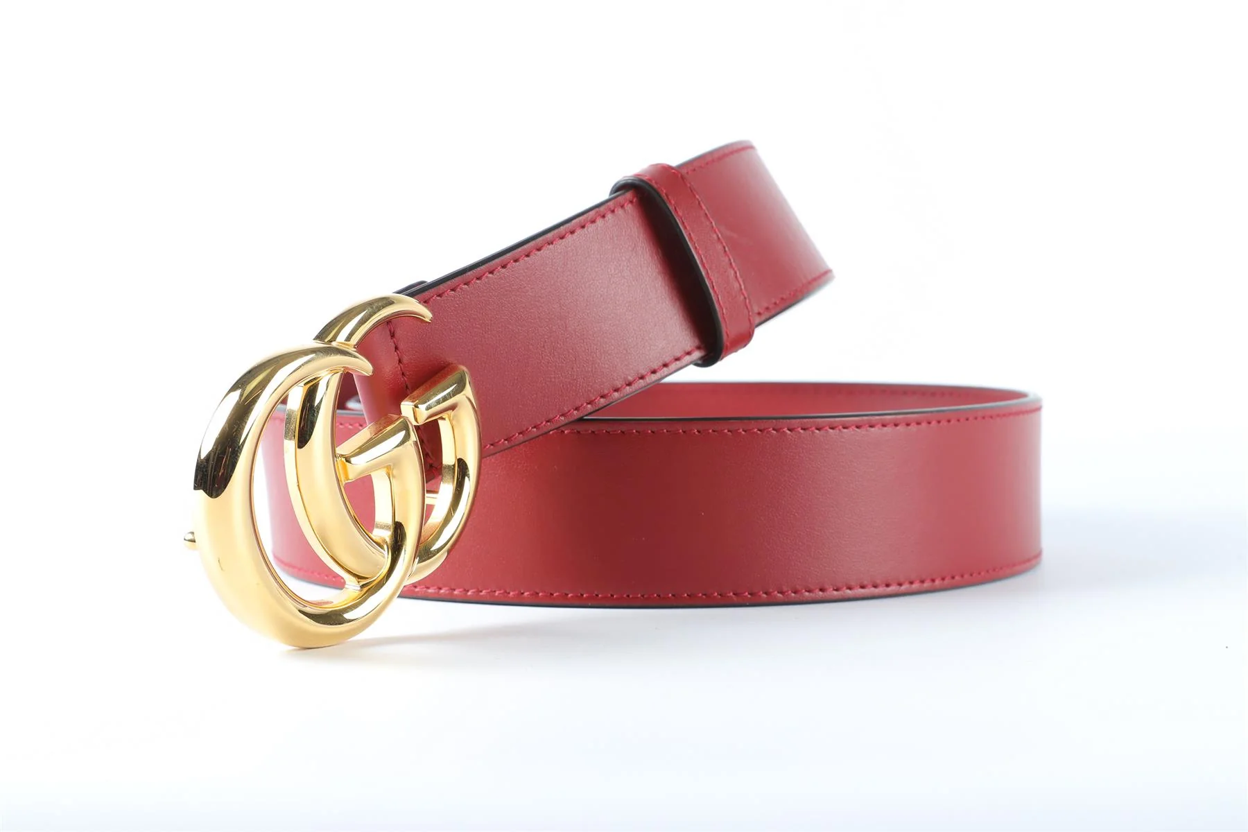 GUCCI RED GG LEATHER BELT 90 CM - Image 4