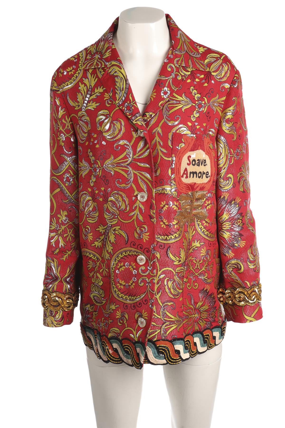 GUCCI RED SILK JACKET IT 38 UK 6 - Image 2
