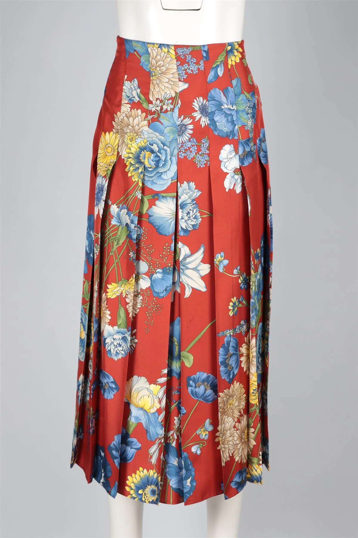 GUCCI RED SILK MIDI SKIRT IT 44 UK 12 - Image 2