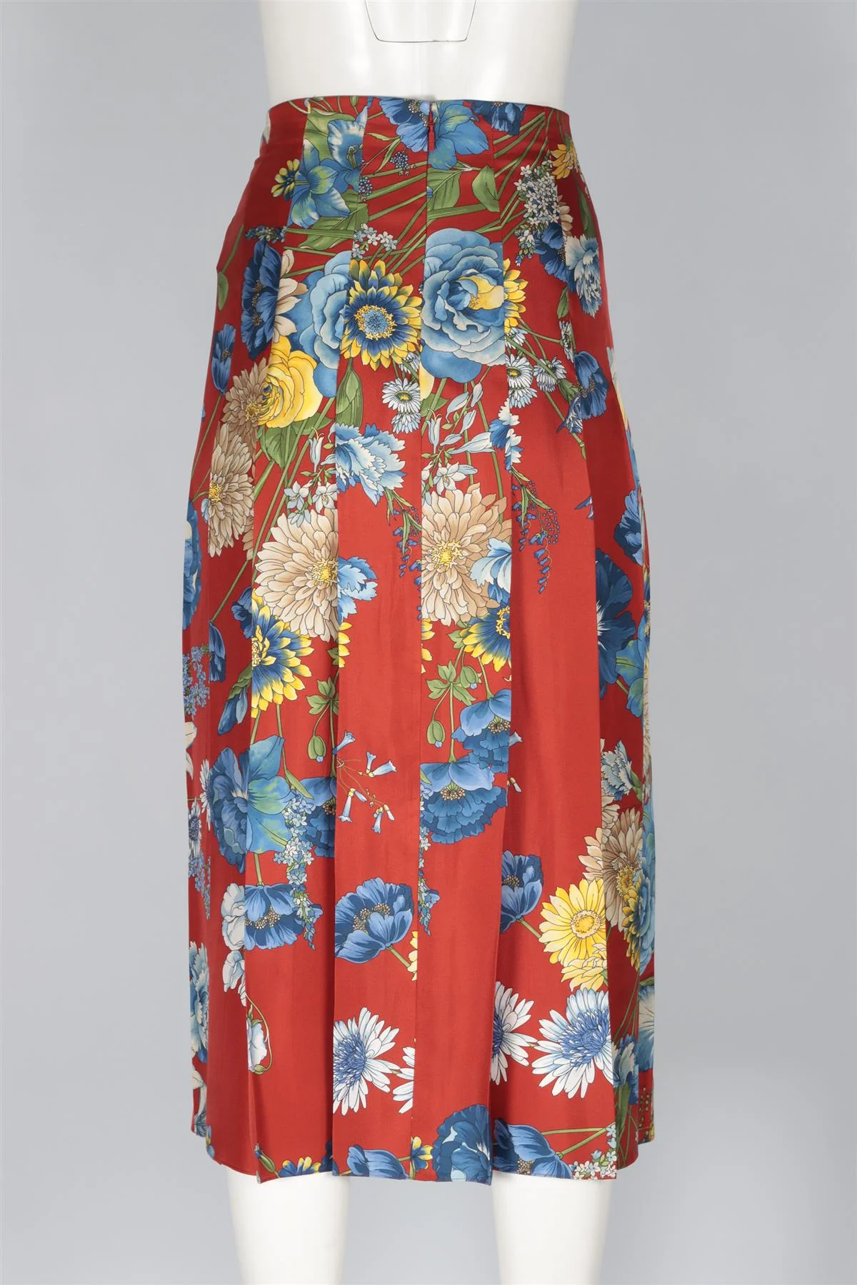 GUCCI RED SILK MIDI SKIRT IT 44 UK 12 - Image 4