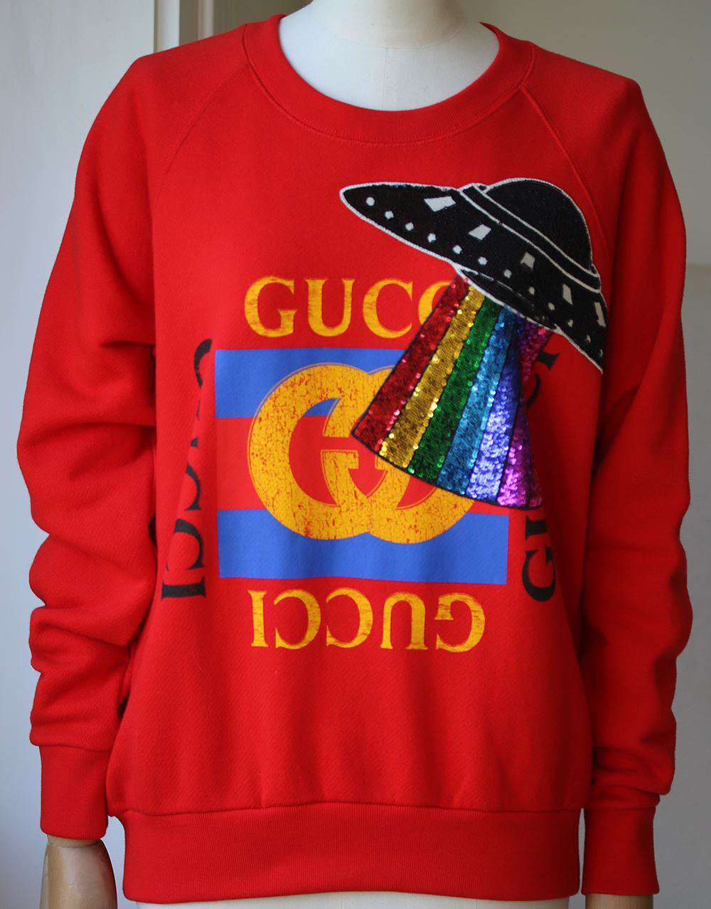 GUCCI SPACESHIP PRINT EMBROIDERED SWEATER XXSMALL - Image 3