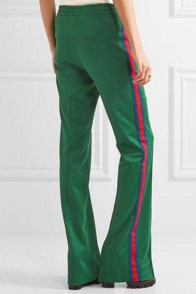 GUCCI STRIPED SATIN-JERSEY TRACK PANTS SMALL - Image 2