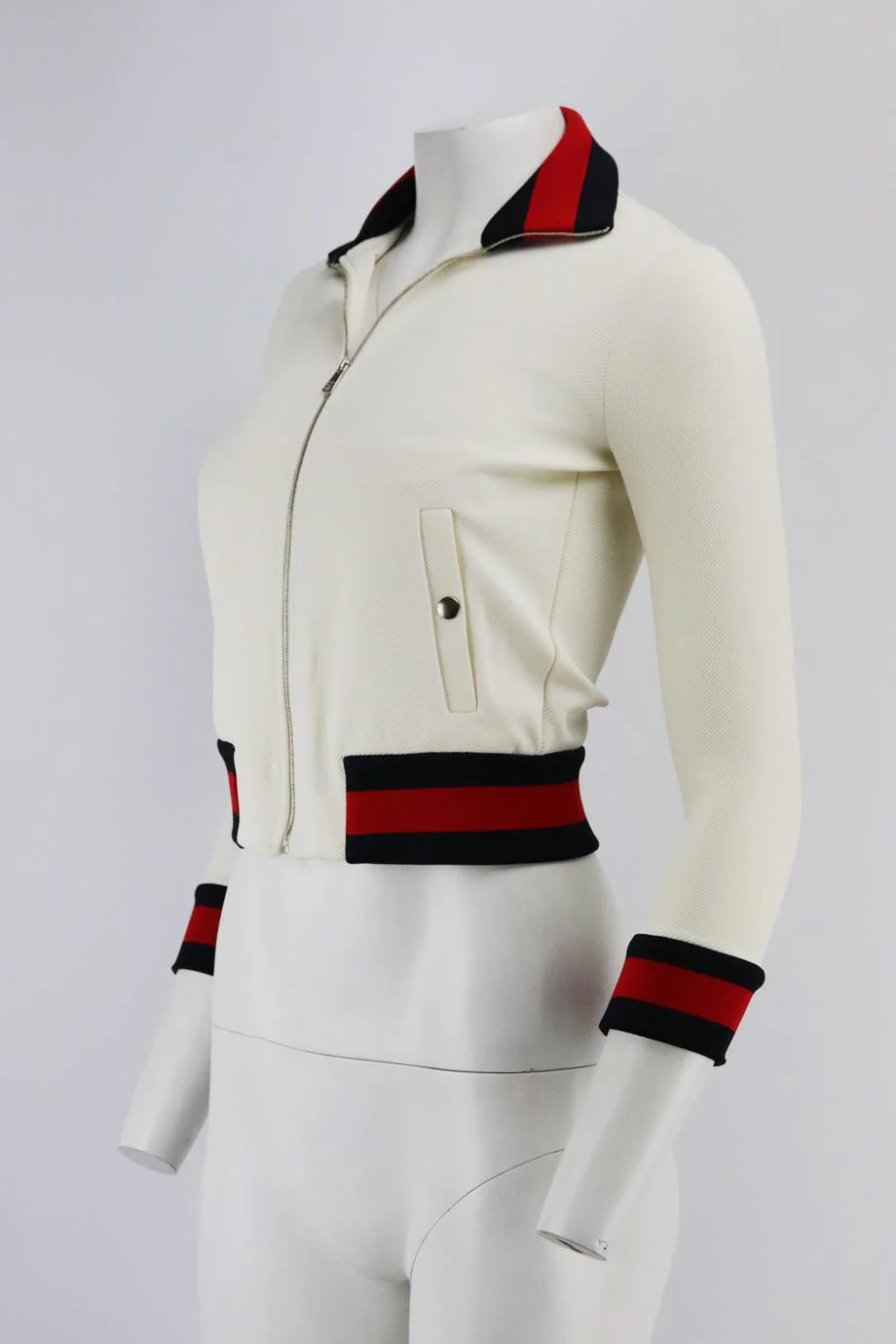 GUCCI STRIPED TWILL BOMBER JACKET XXSMALL - Image 3