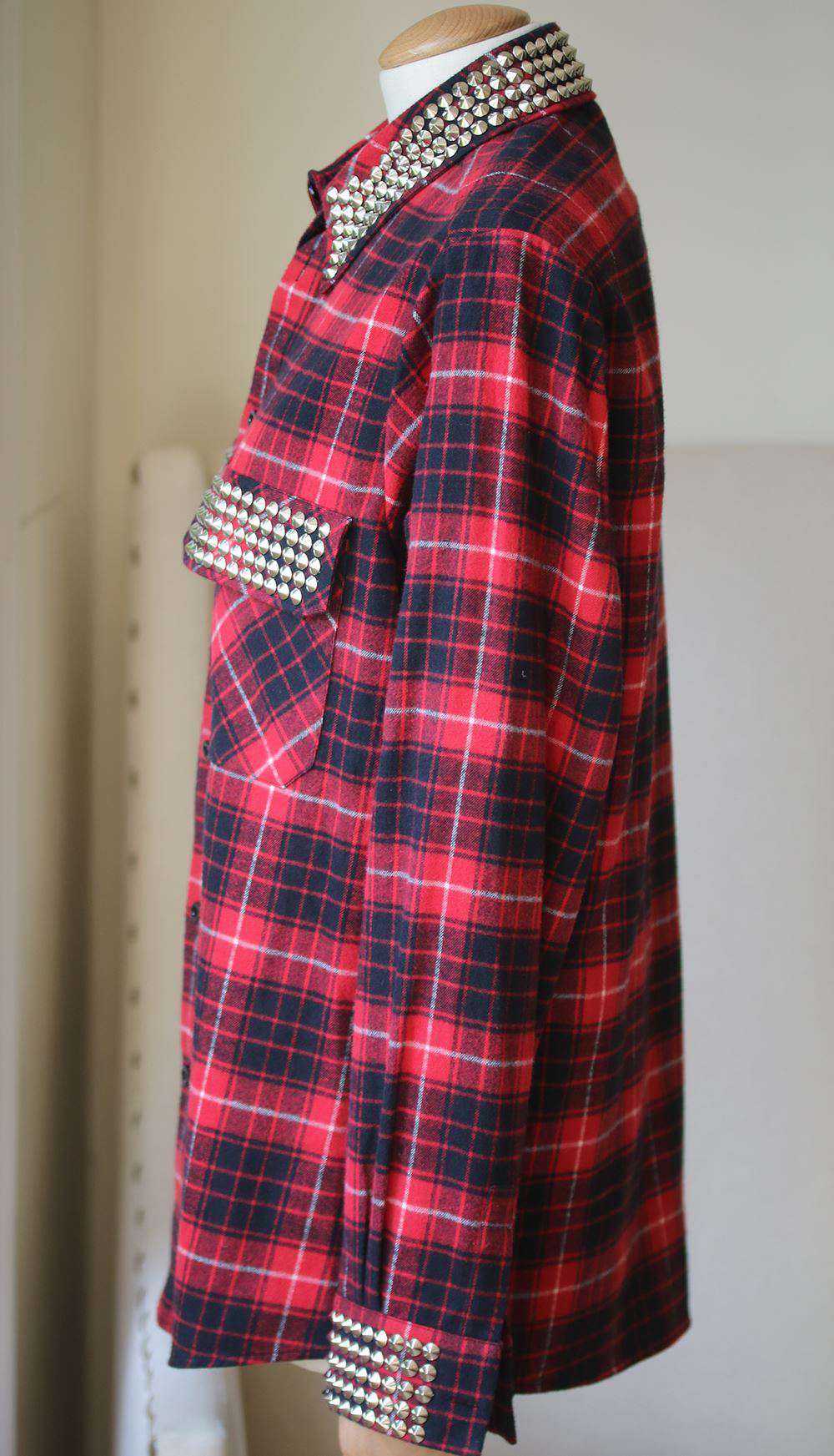 GUCCI STUDDED PLAID SHIRT IT 40 UK 8 - Image 5