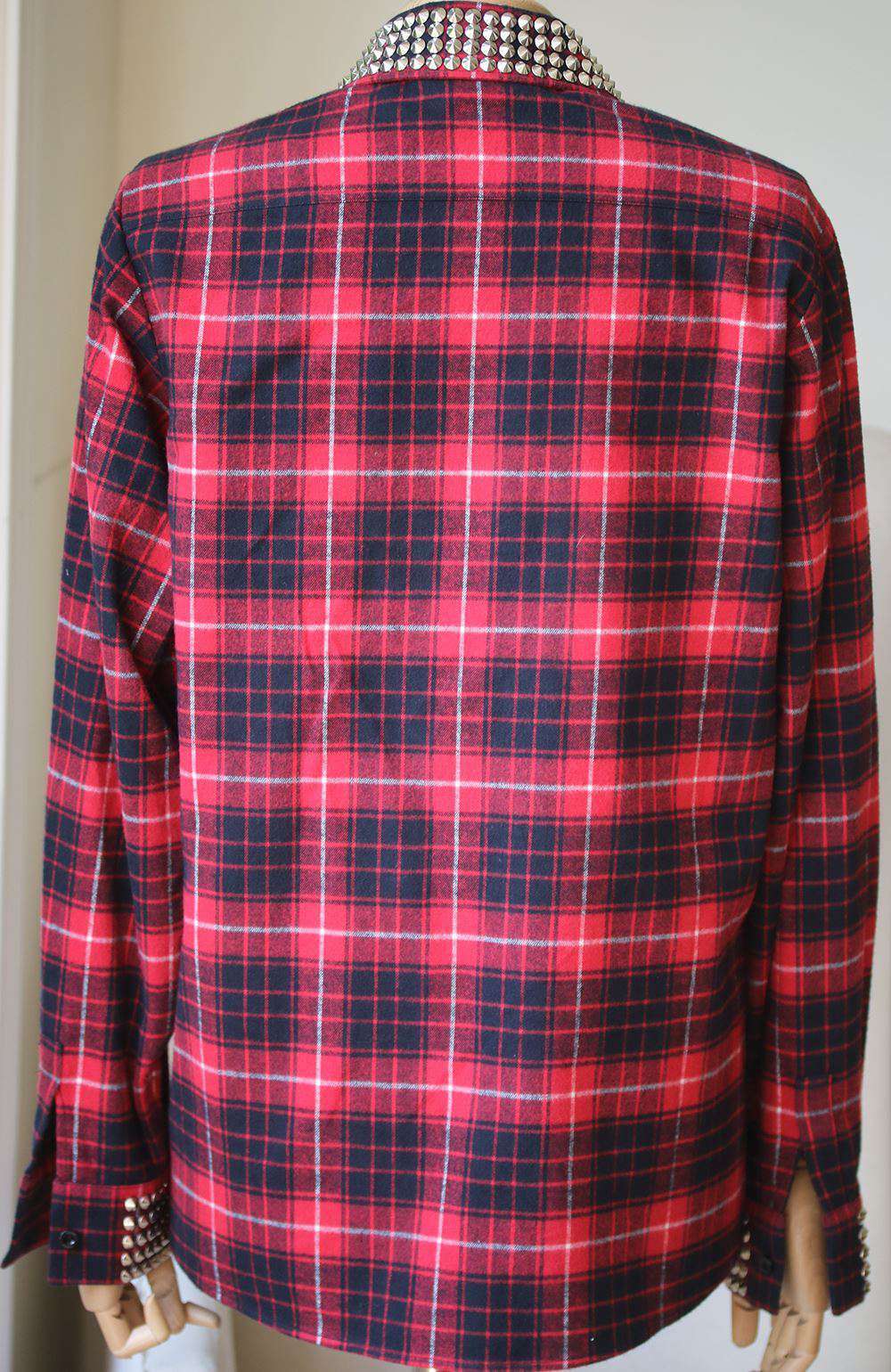 GUCCI STUDDED PLAID SHIRT IT 40 UK 8 - Image 6