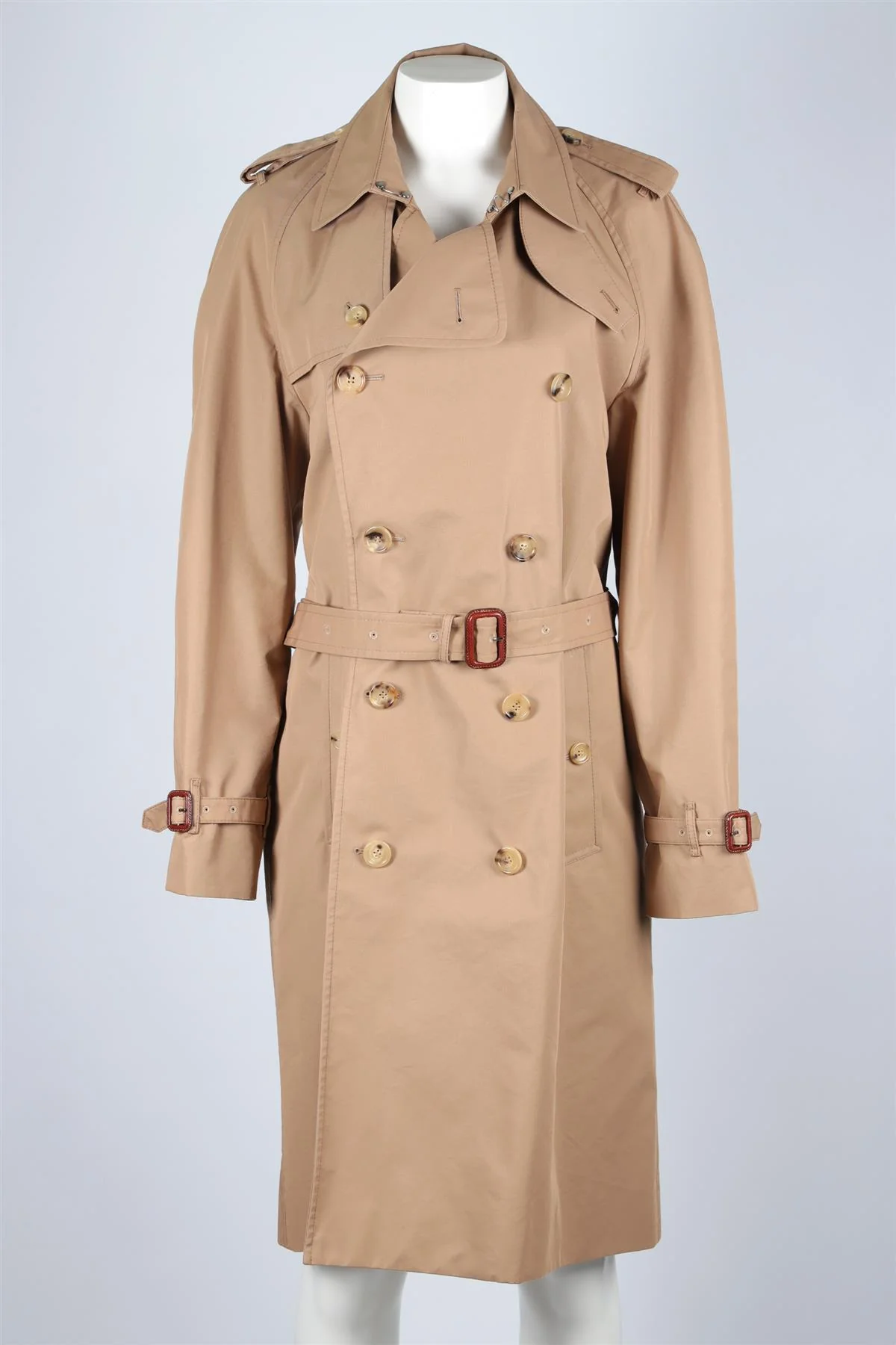 GUCCI TAN SEQUIN AND COTTON TRENCH COAT IT 42 UK 10 - Image 2