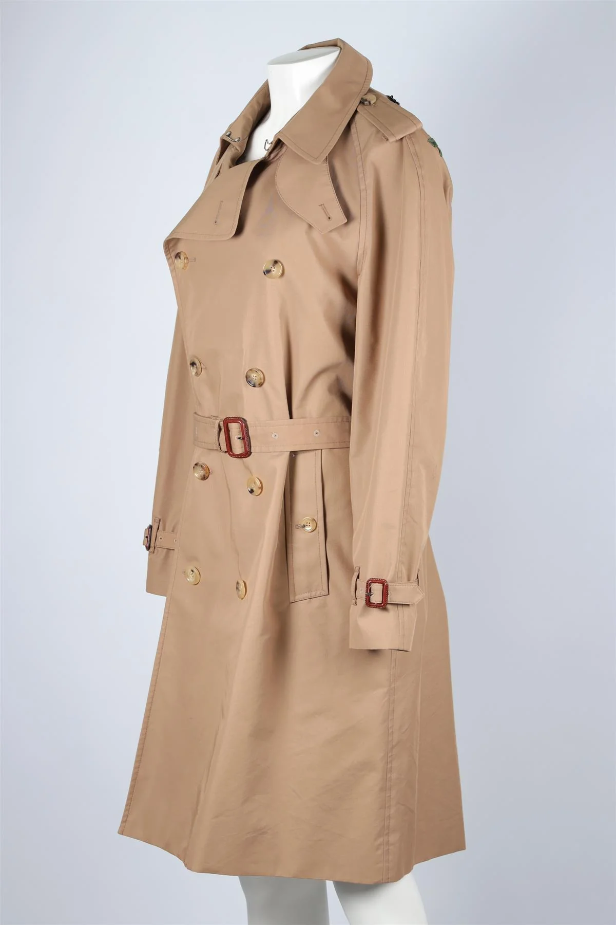 GUCCI TAN SEQUIN AND COTTON TRENCH COAT IT 42 UK 10 - Image 3