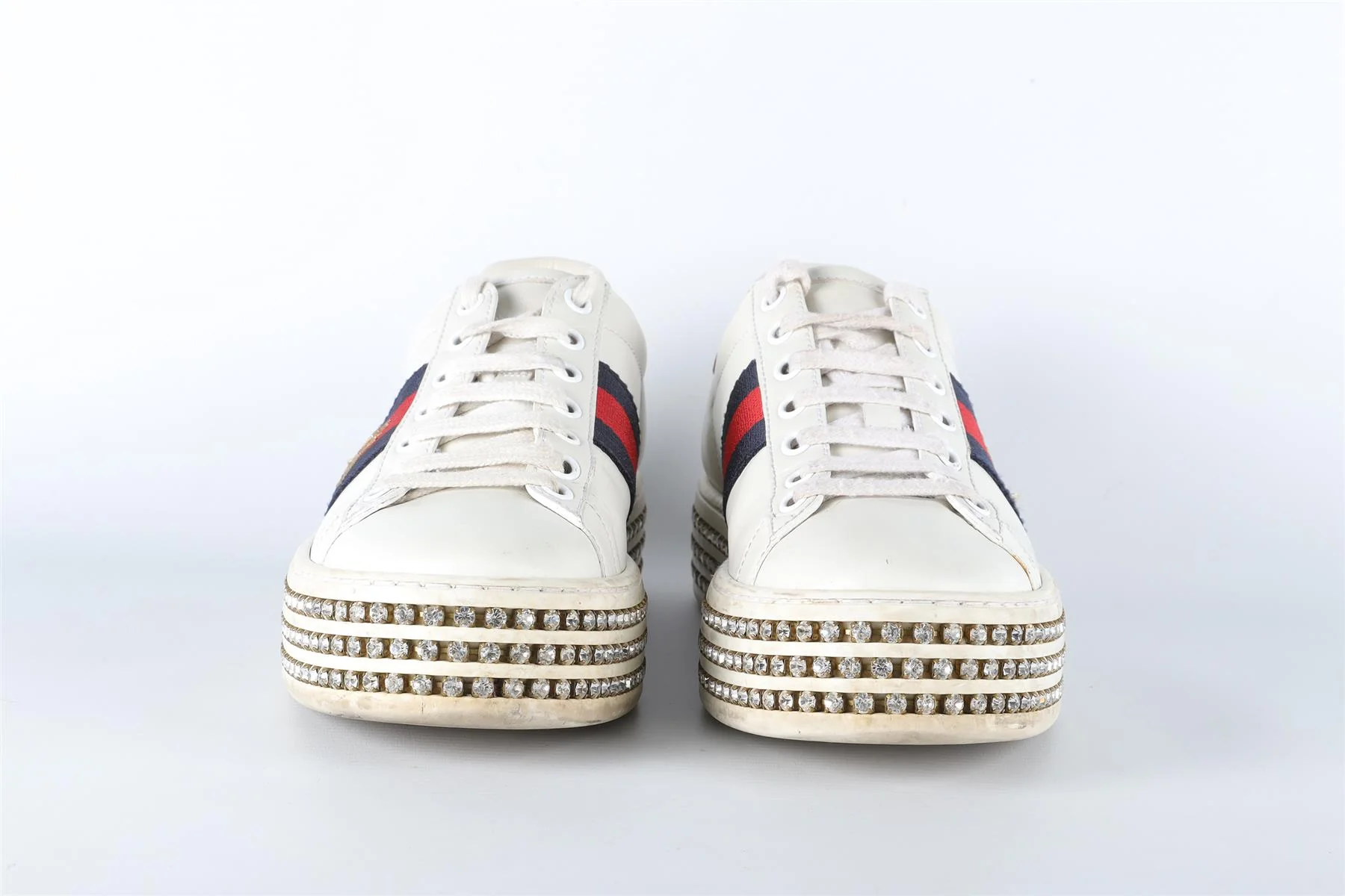 GUCCI WHITE ACE LEATHER PLATFORM SNEAKERS EU 36.5 UK 3.5 US 6.5 - Image 3